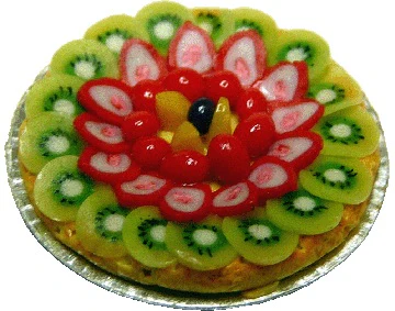 Dollhouse Kiwi Fruit Pie 1:12 Scale Miniature Food Dessert Kitchen