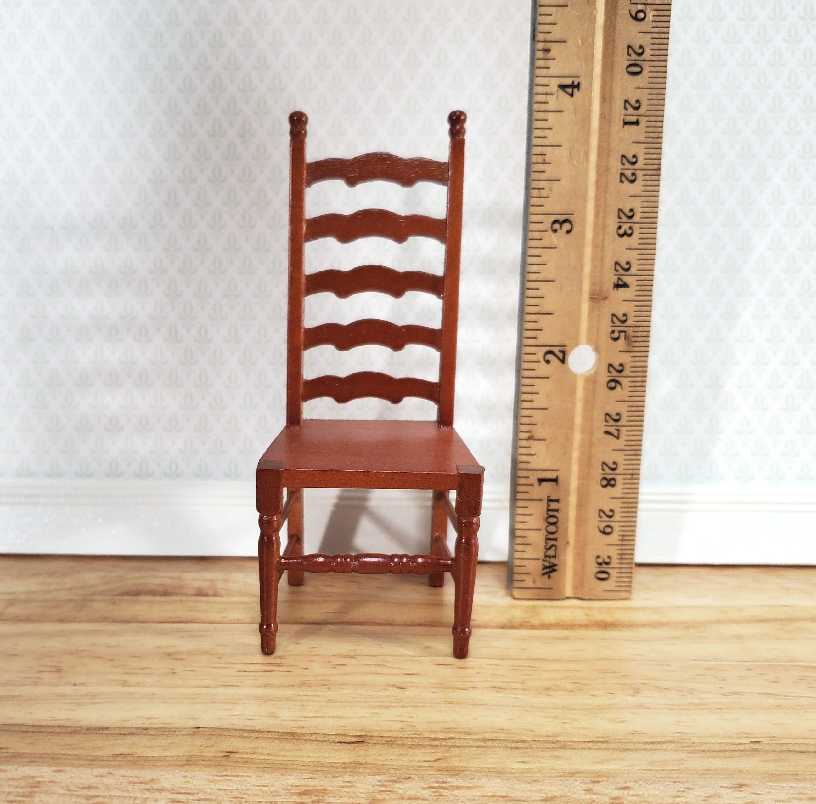 Dollhouse Ladderback Chair for Kitchen or Dining Room 1:12 Scale Miniature Furniture - Image 4