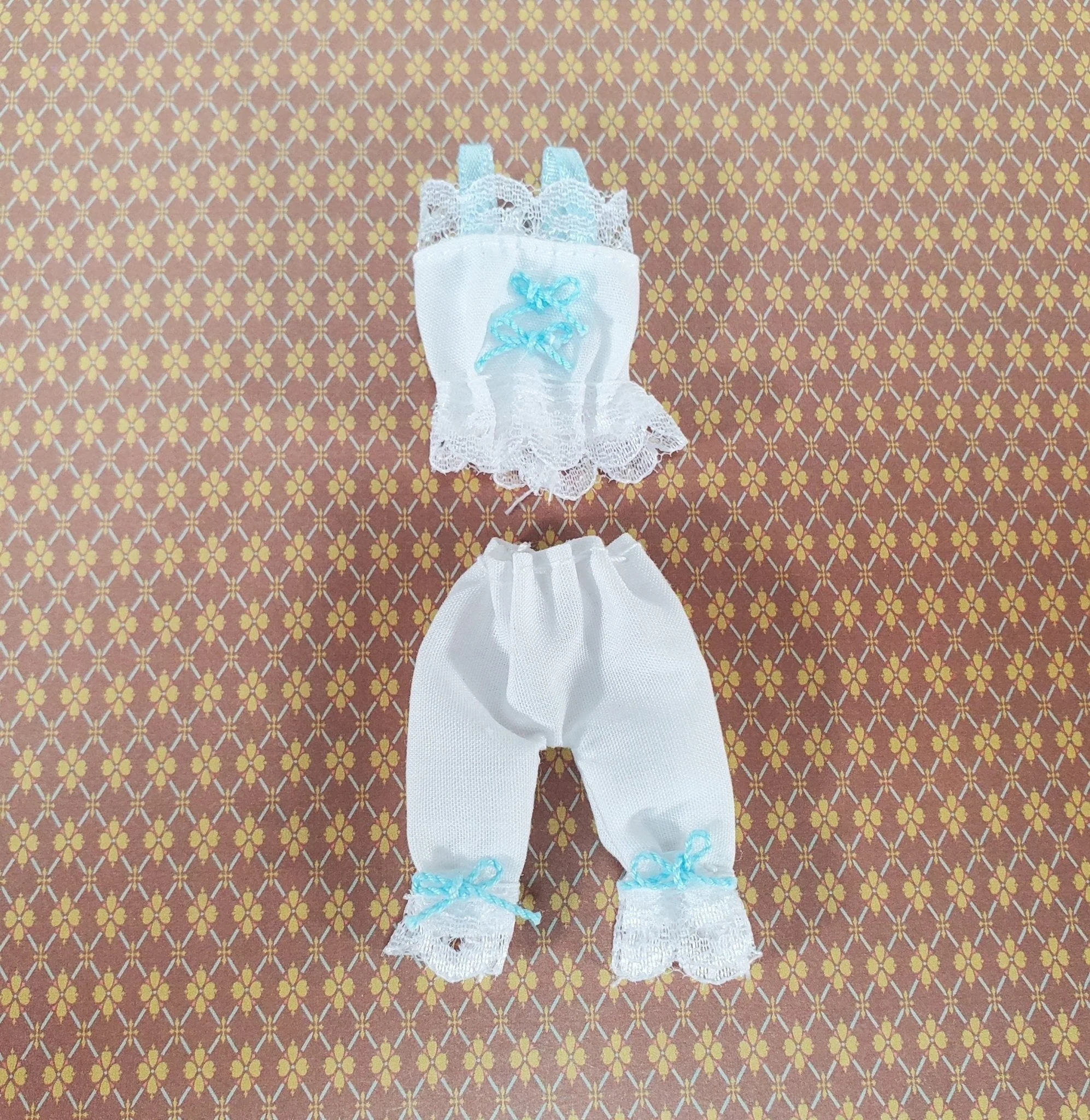 Dollhouse Ladies Lingerie Bloomers White & Blue 1:12 Scale Decoration Only - Image 2