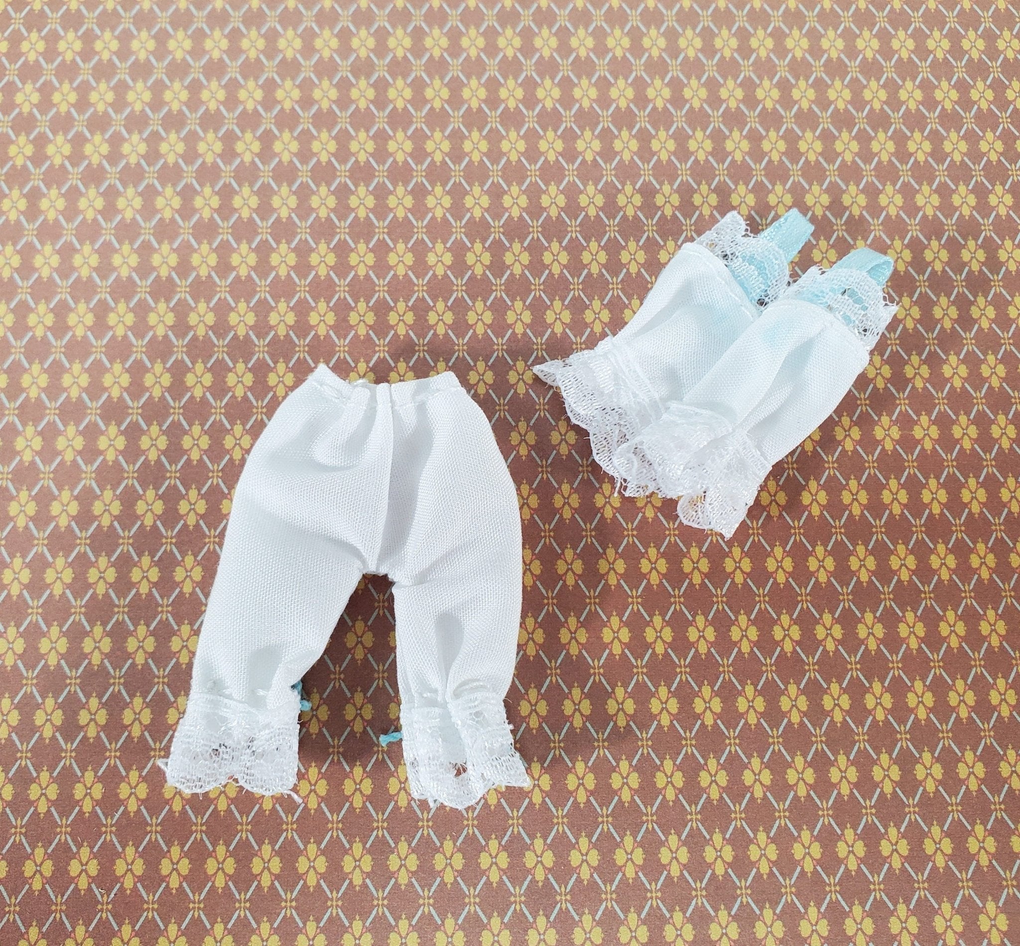 Dollhouse Ladies Lingerie Bloomers White & Blue 1:12 Scale Decoration Only - Image 4