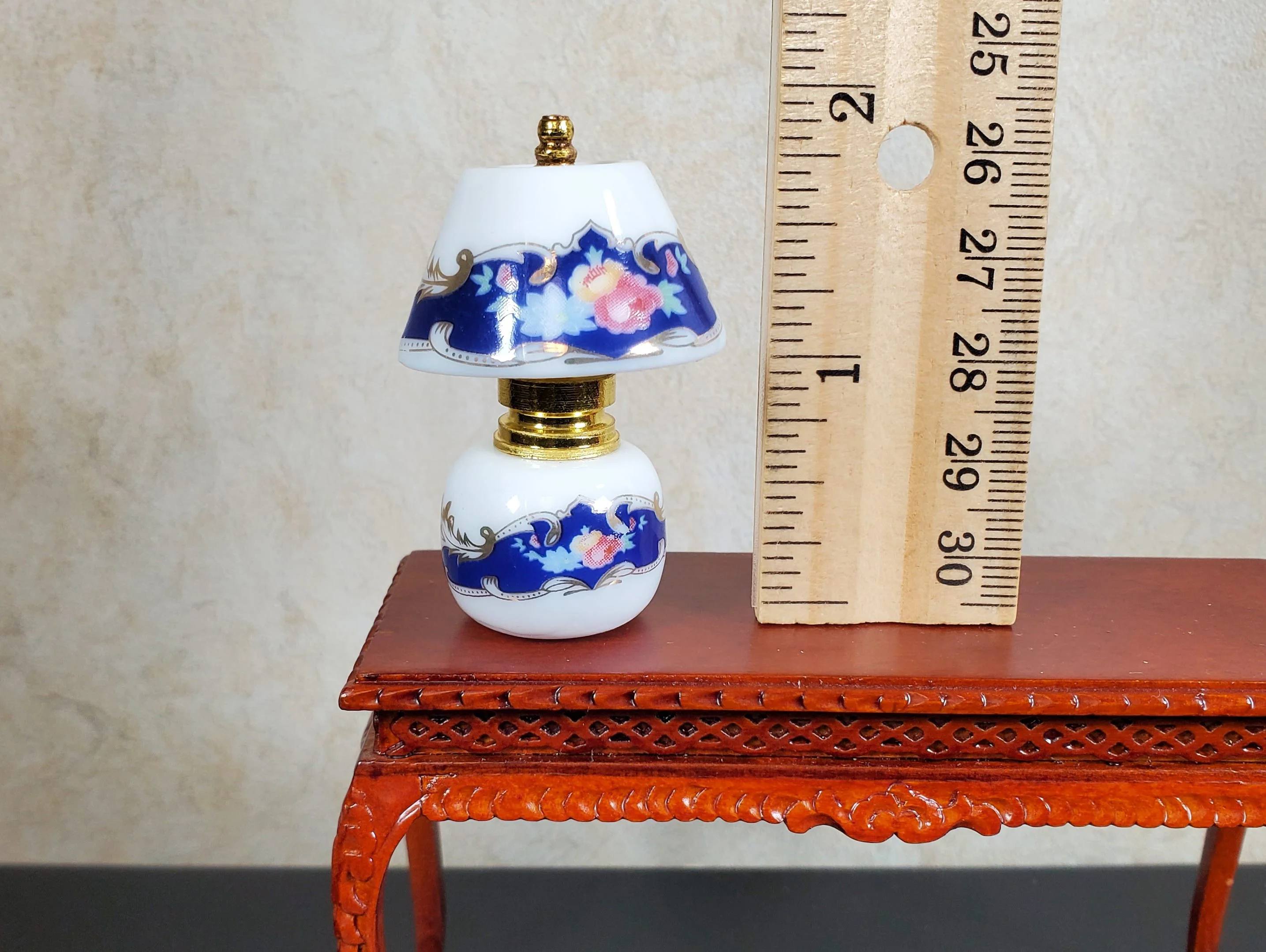 Dollhouse Lamp NON-Electric Large Ceramic Blue & White 1:12 Scale Miniature - Image 2