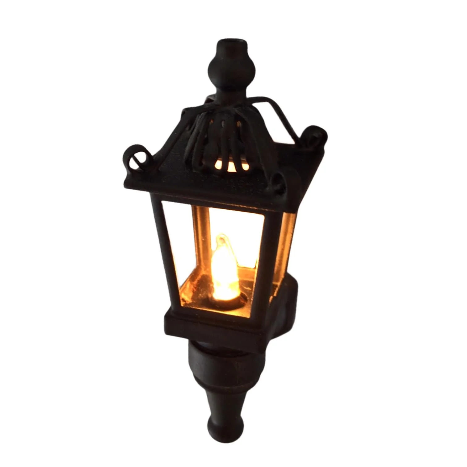 Dollhouse Large Black Coach Wall Light 1:12 Scale Miniature 12 Volt Electric Porch Light - Image 3