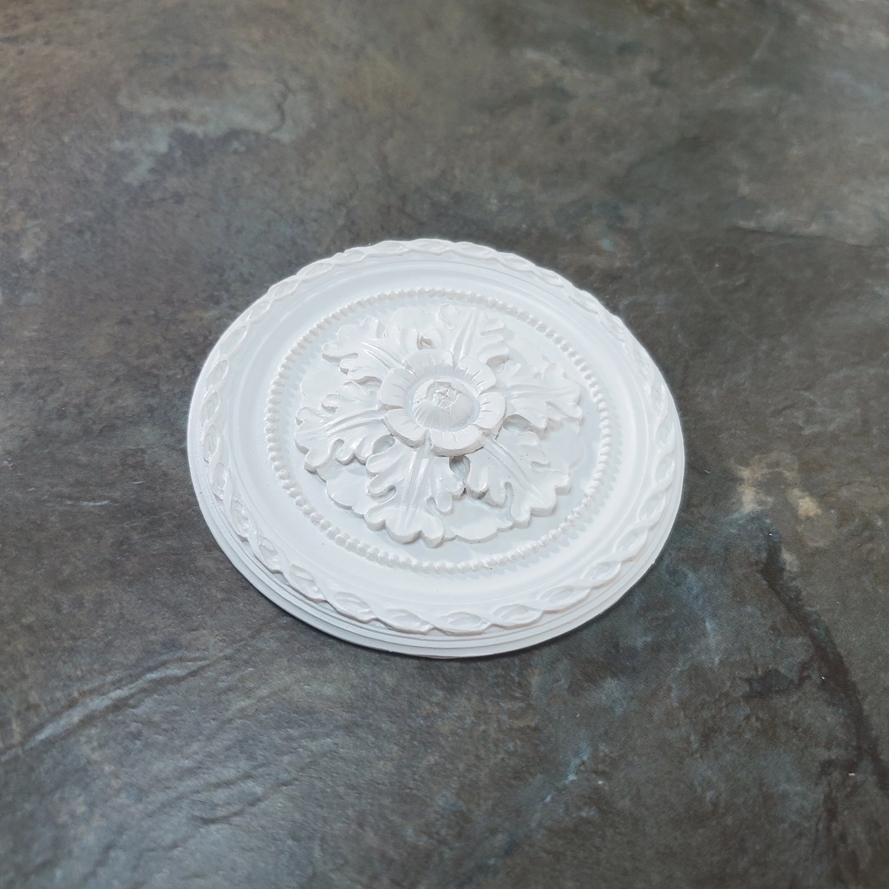 Dollhouse Large Cast Resin Ceiling Rose Medallion 1:12 Scale Miniature 2 11/16" 68mm - Image 3