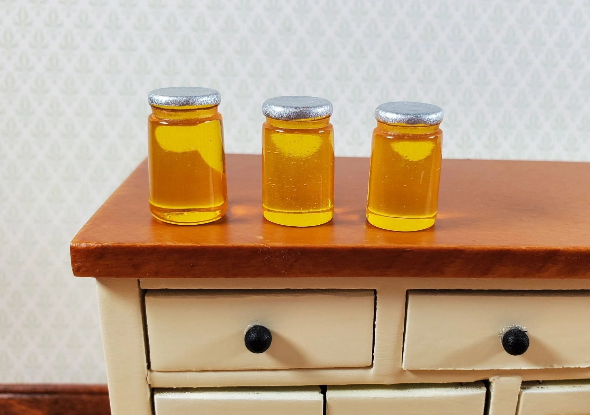 Dollhouse Large Jars of Honey Set of 3 1:12 Scale Miniature Food Groceries Kitchen