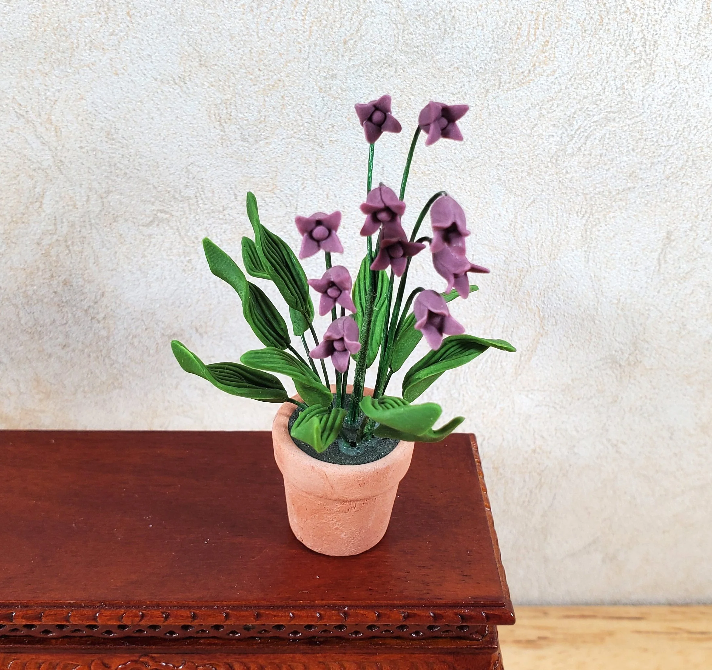 Dollhouse Large Purple Lily of the Valley in Terra Cotta 1:12 Scale Miniature - Image 2