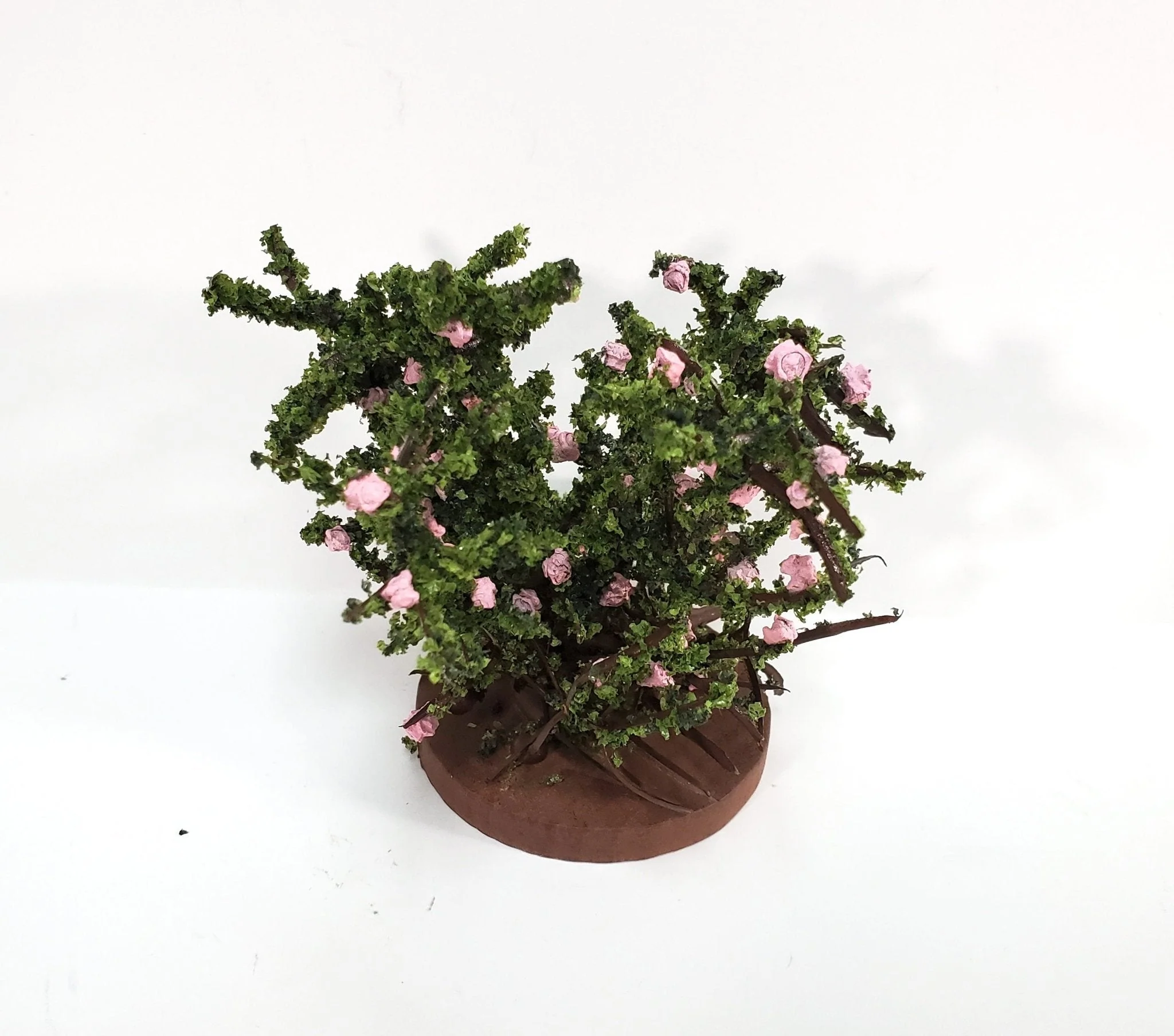 Dollhouse Large Rose Bush Pink Flowering Shrub 1:12 Scale Miniature - Image 2