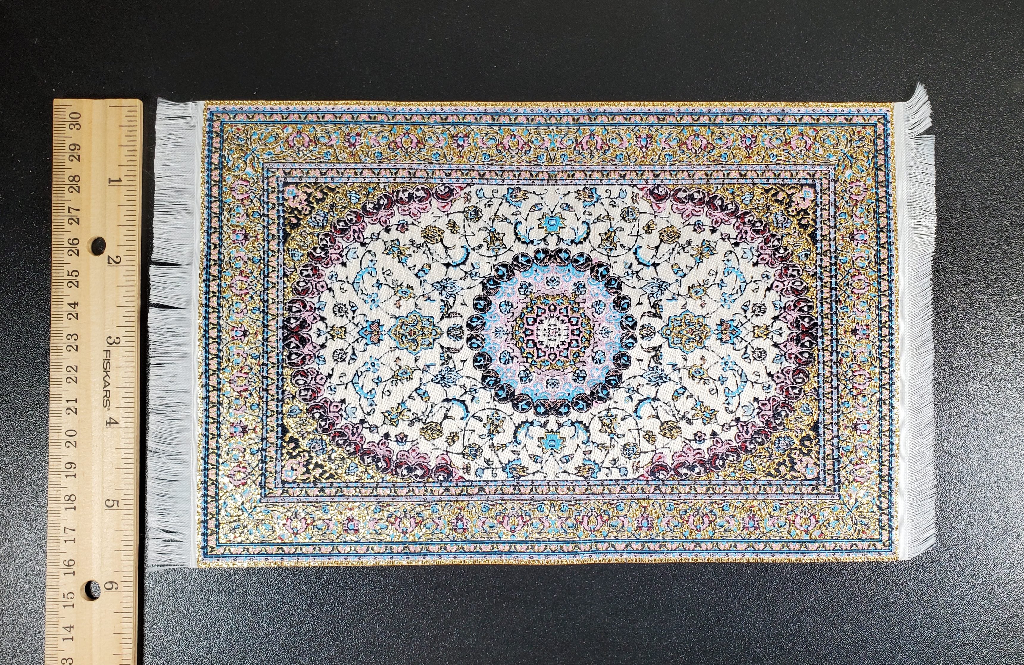 Dollhouse Large Rug Woven Fabric 9 3/4" x 5 7/8" 1:12 Scale Miniature Carpet - Image 3