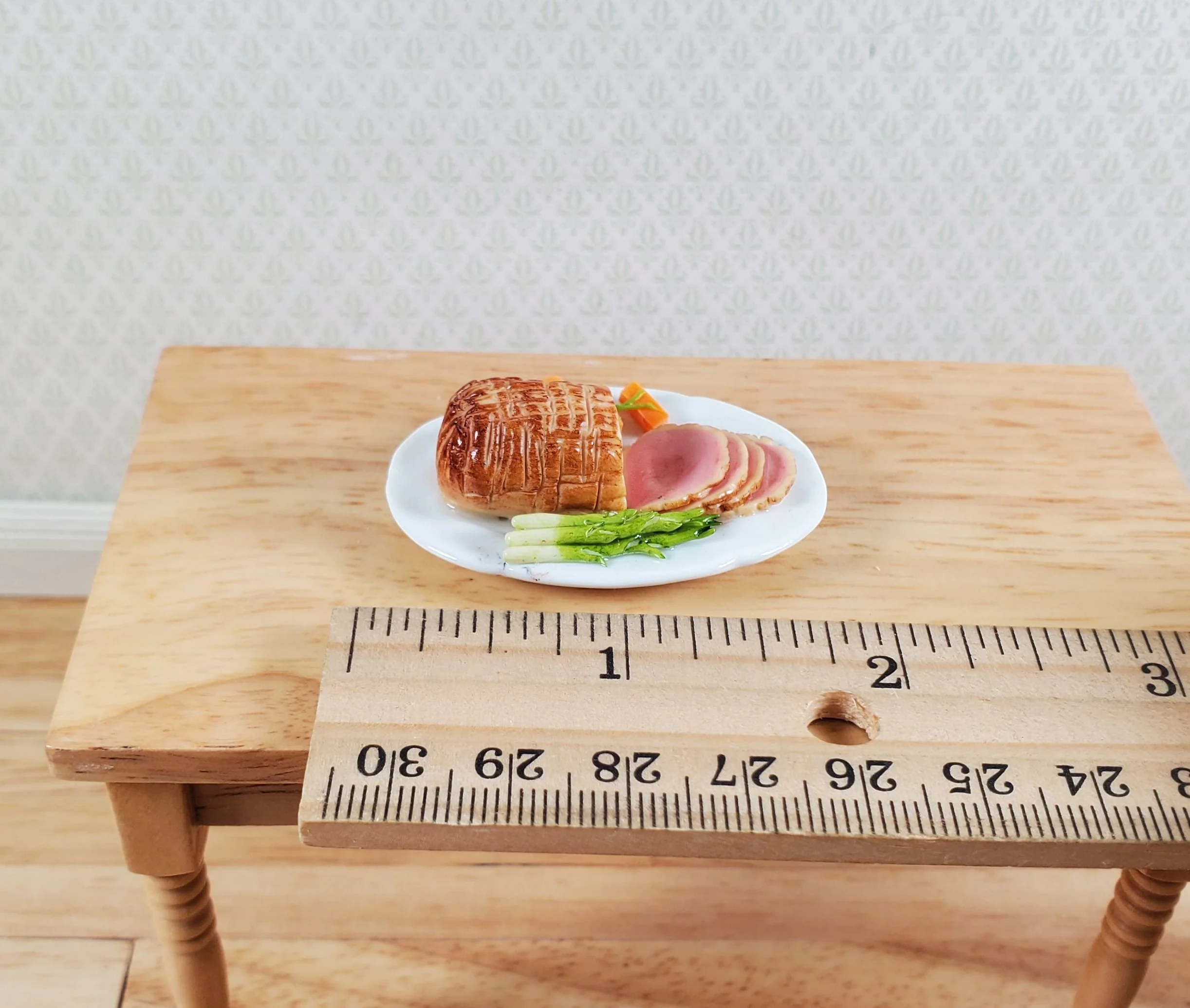 Dollhouse Large Sliced Roast on a Ceramic Tray 1:12 Scale Miniature Food - Image 3