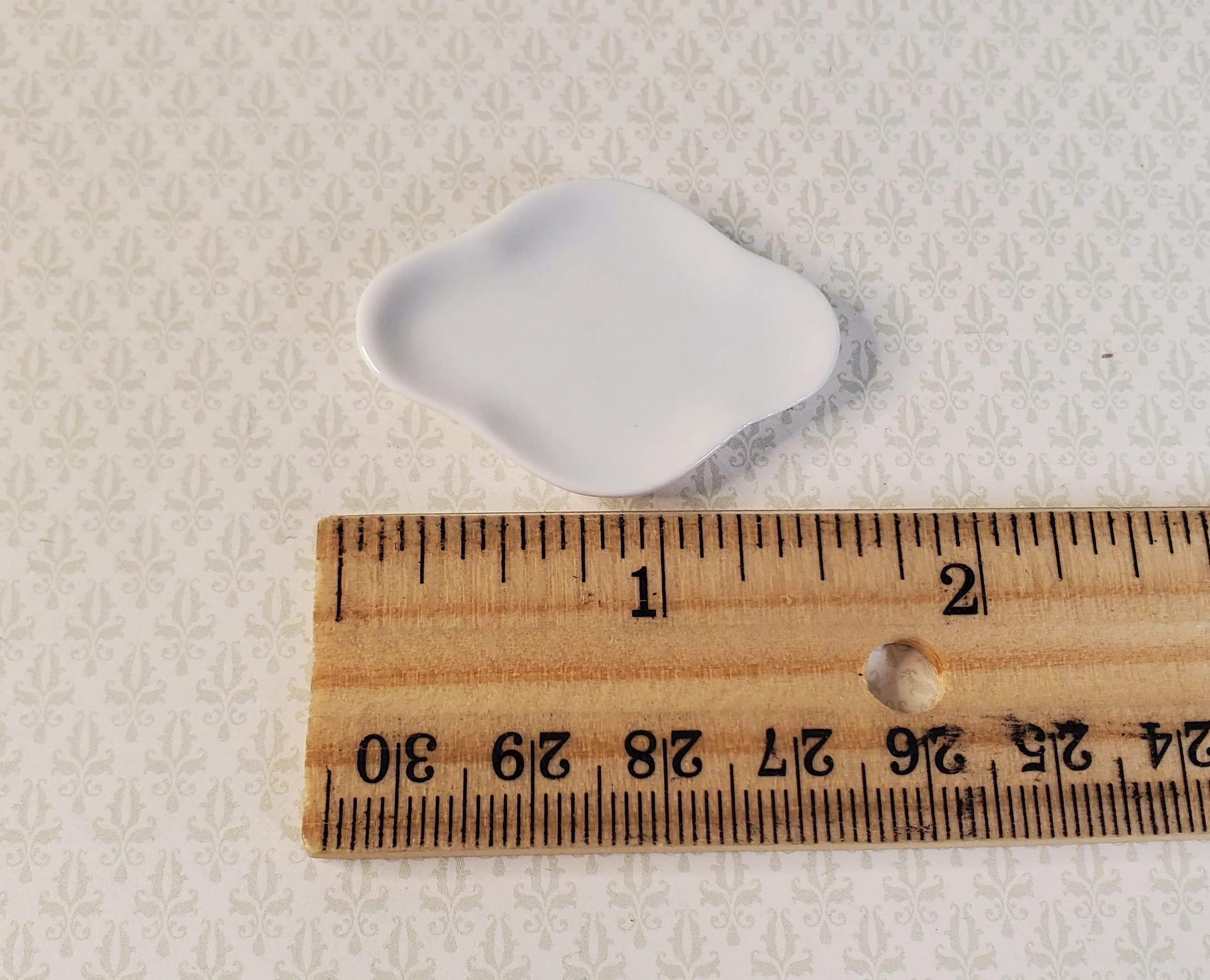 Dollhouse Large White Ceramic Platter 1:12 Scale Miniature - Image 3