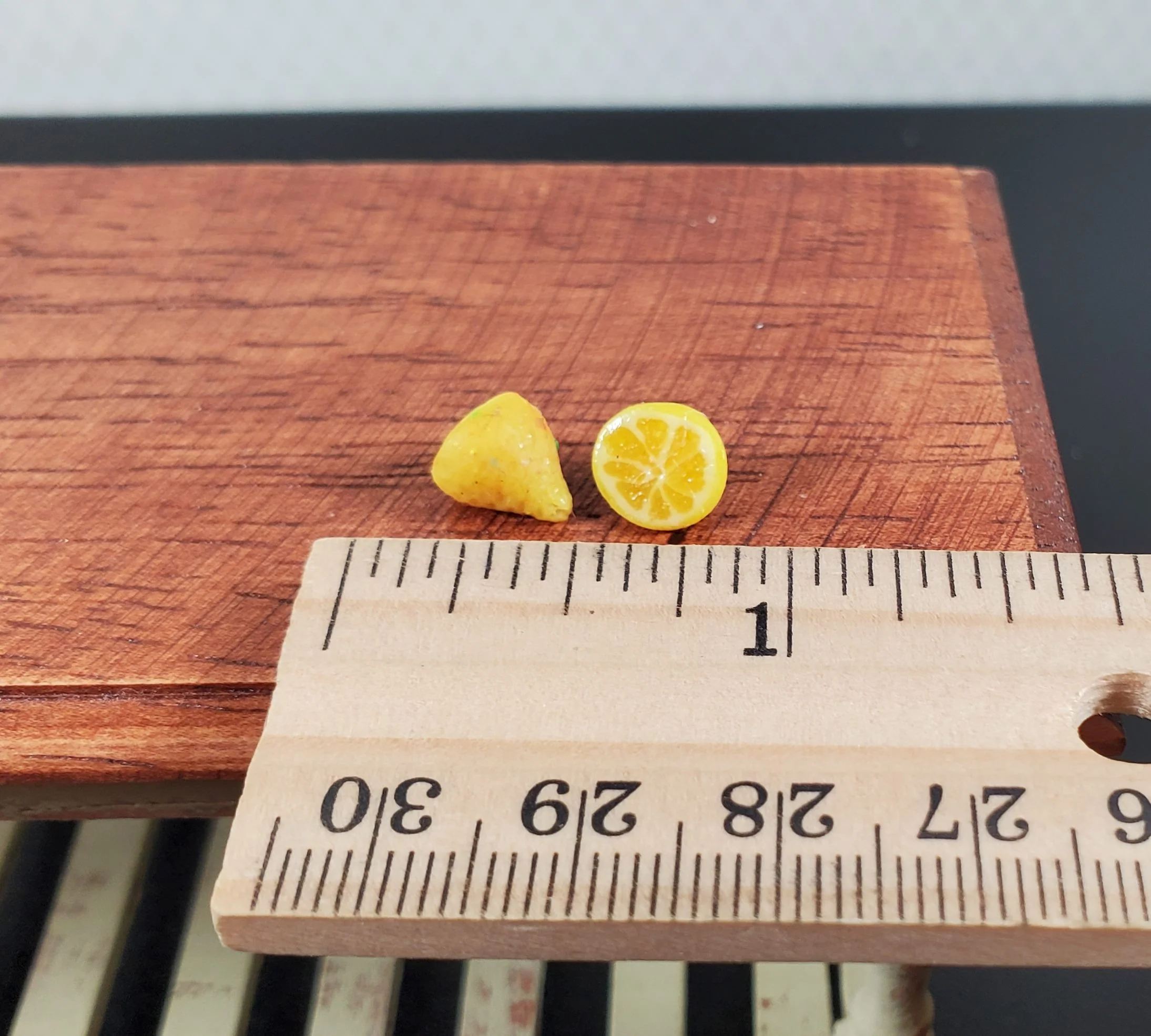 Dollhouse Lemon Halves 2 Pieces 1:12 Scale Miniature Food Handmade - Image 4