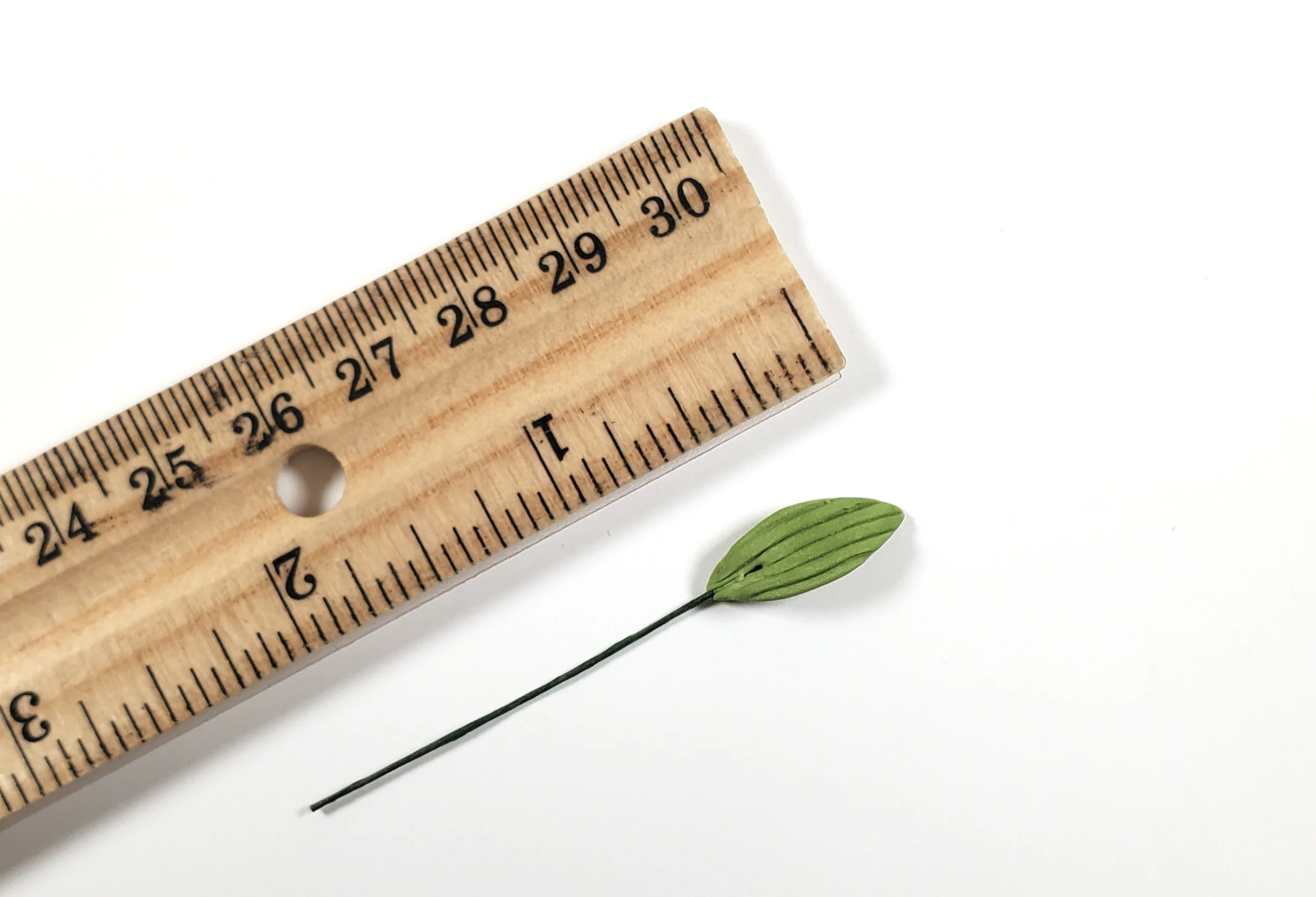 Dollhouse Light Green Leaves Long Stem Set of 10 Long Oval 1:12 Scale Miniature - Image 3