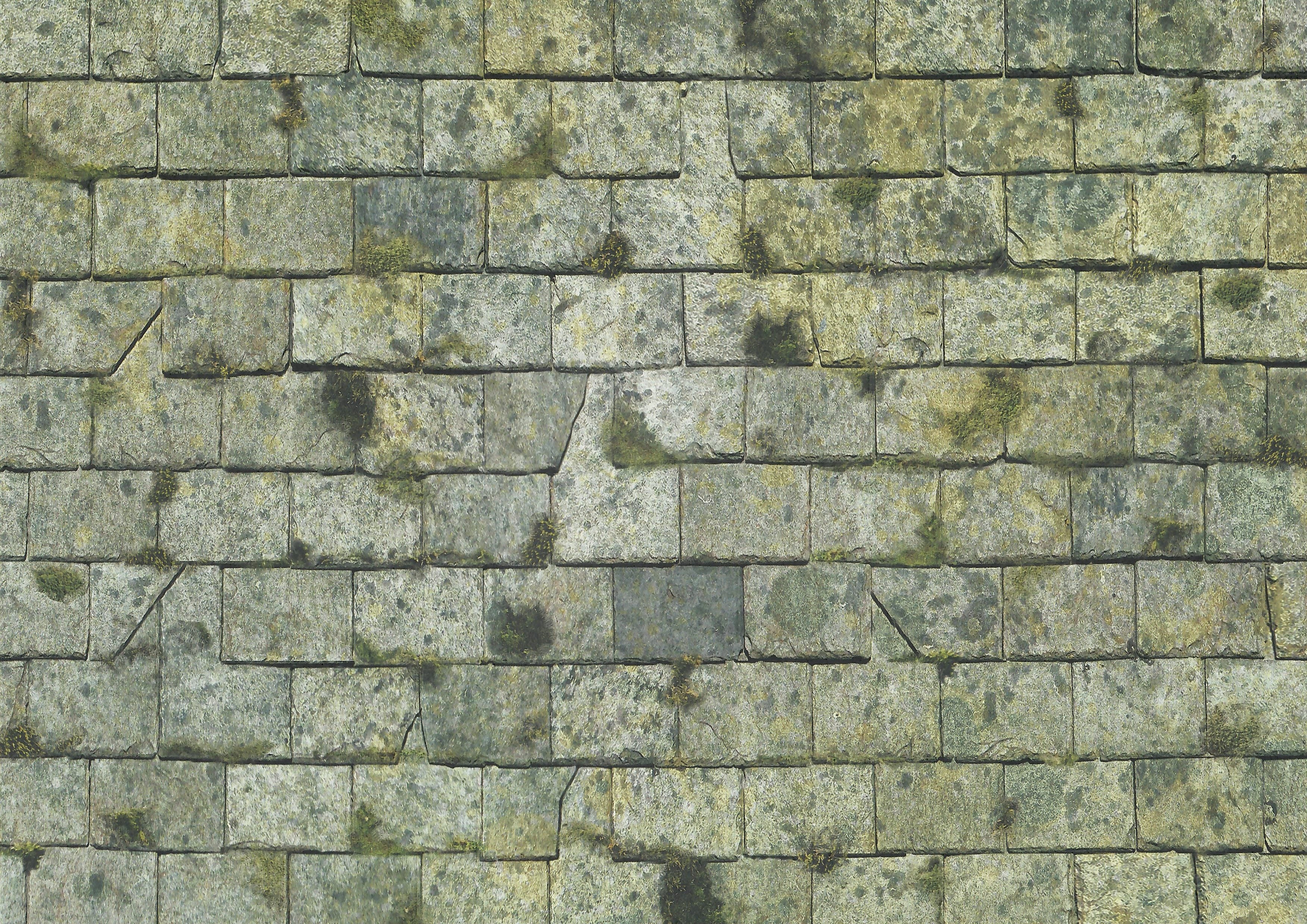 Dollhouse Light Slate Roofing Weathered Moss Sheet Embossed 1:12 Scale Shingles