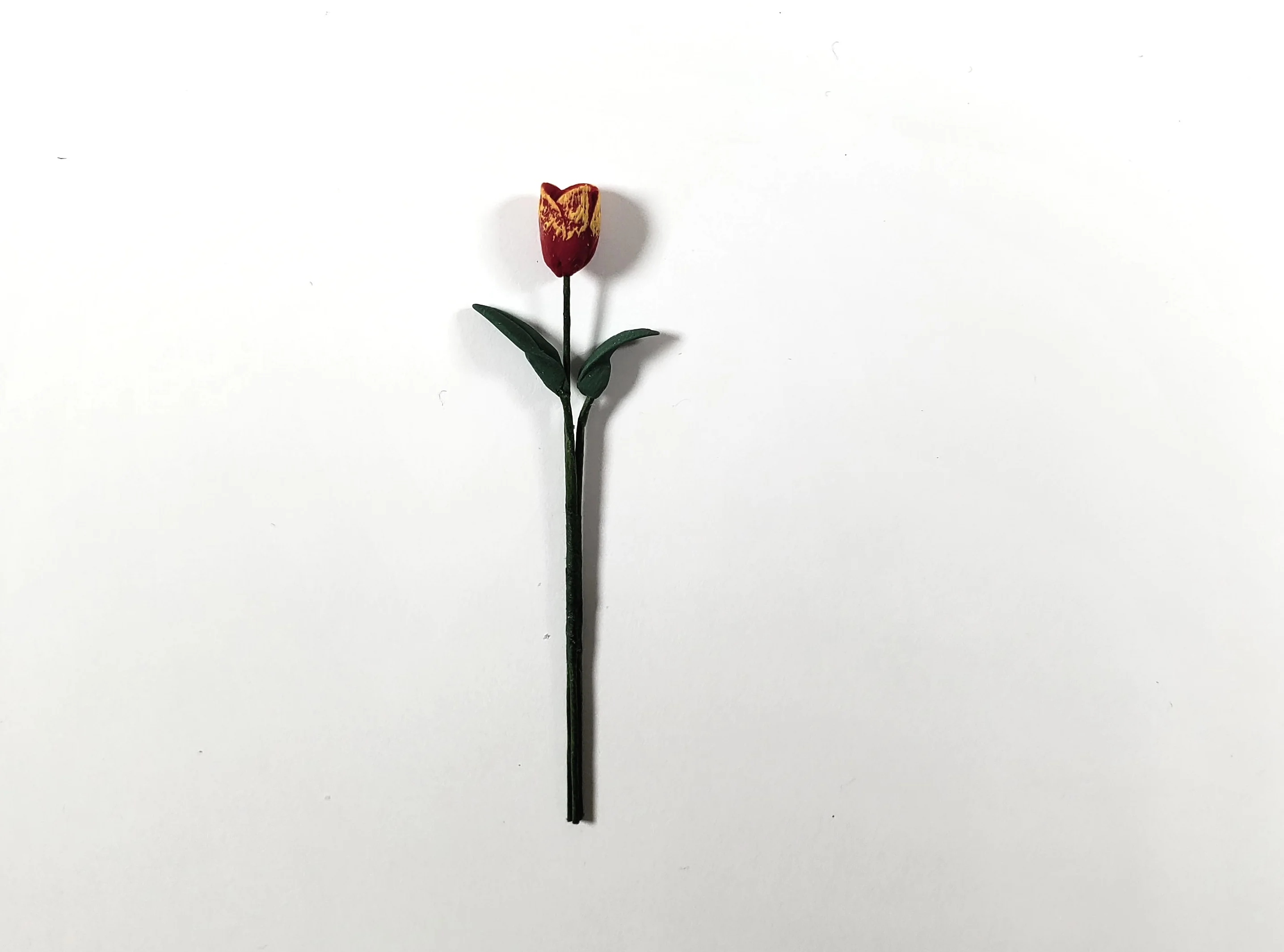 Dollhouse Long Red with Yellow Tulip Stems Set of 2 1:12 Scale Miniature - Image 2
