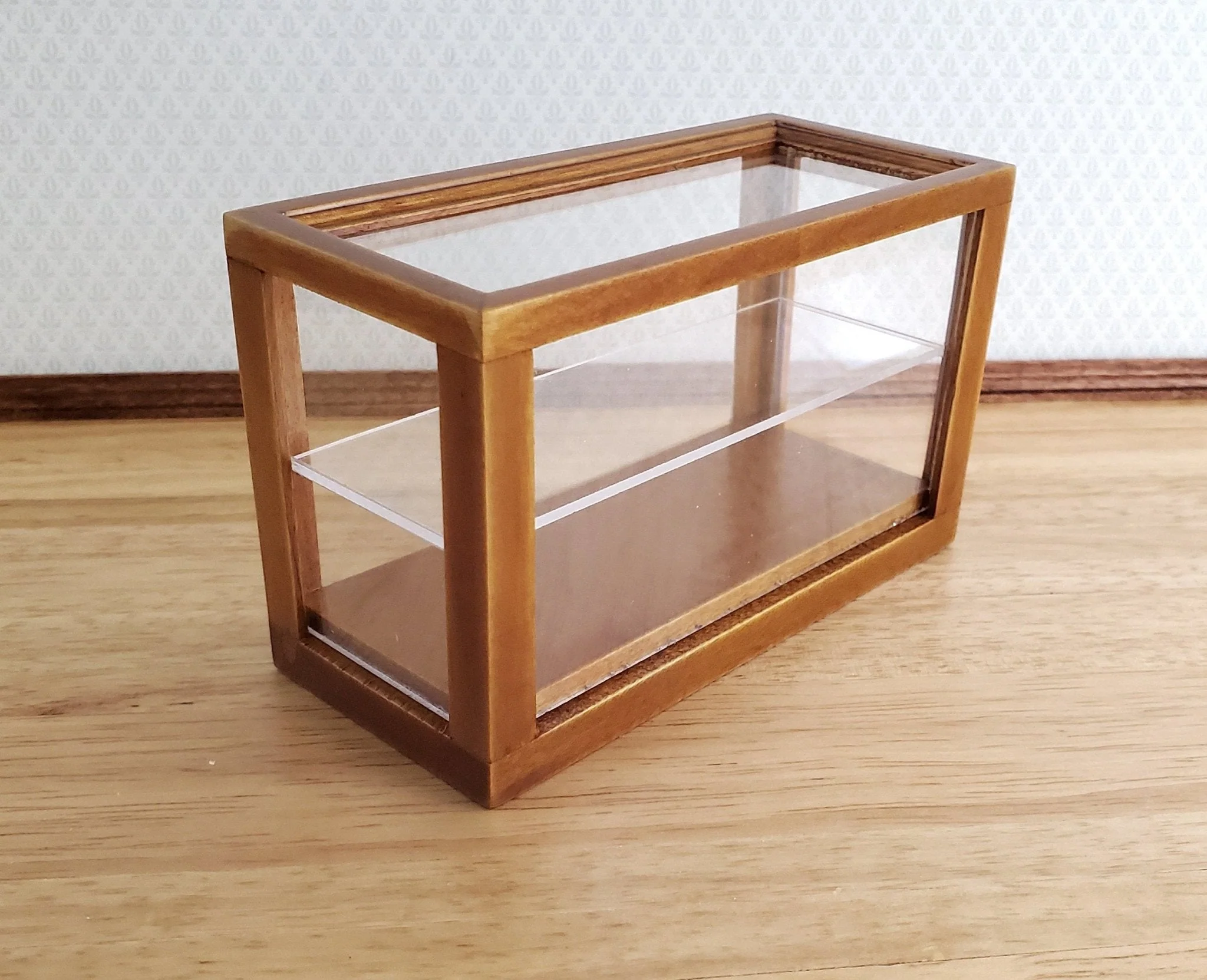 Dollhouse Low Display Case for Bakery Store or Shop 1:12 Scale Furniture Walnut - Image 2