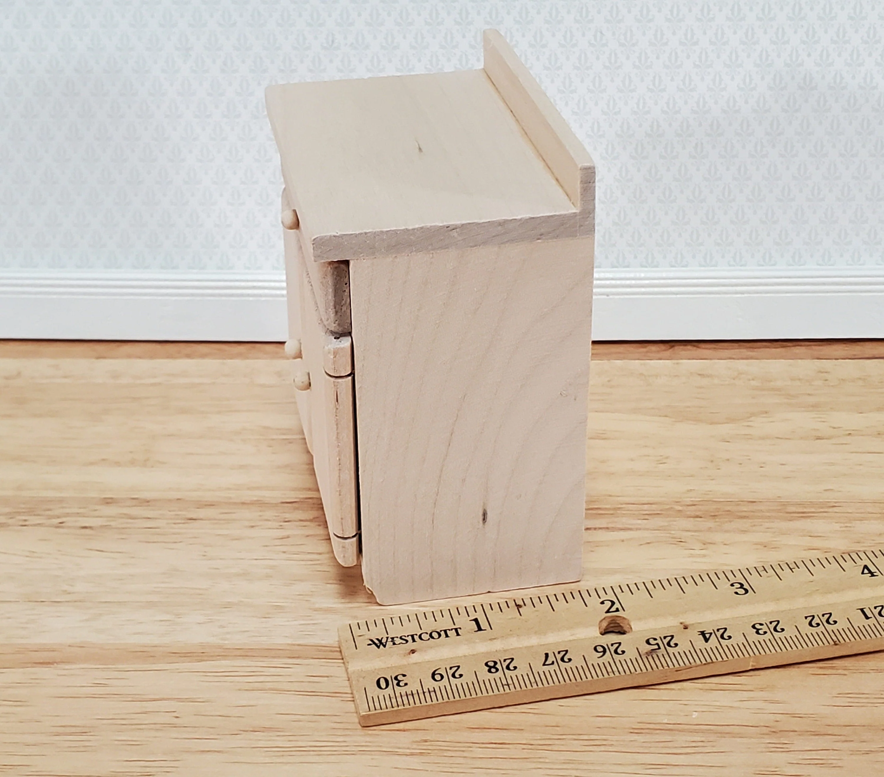 Dollhouse Lower Kitchen Cabinet with Drawer 1:12 Scale Miniature Furniture Unpainted - Image 6