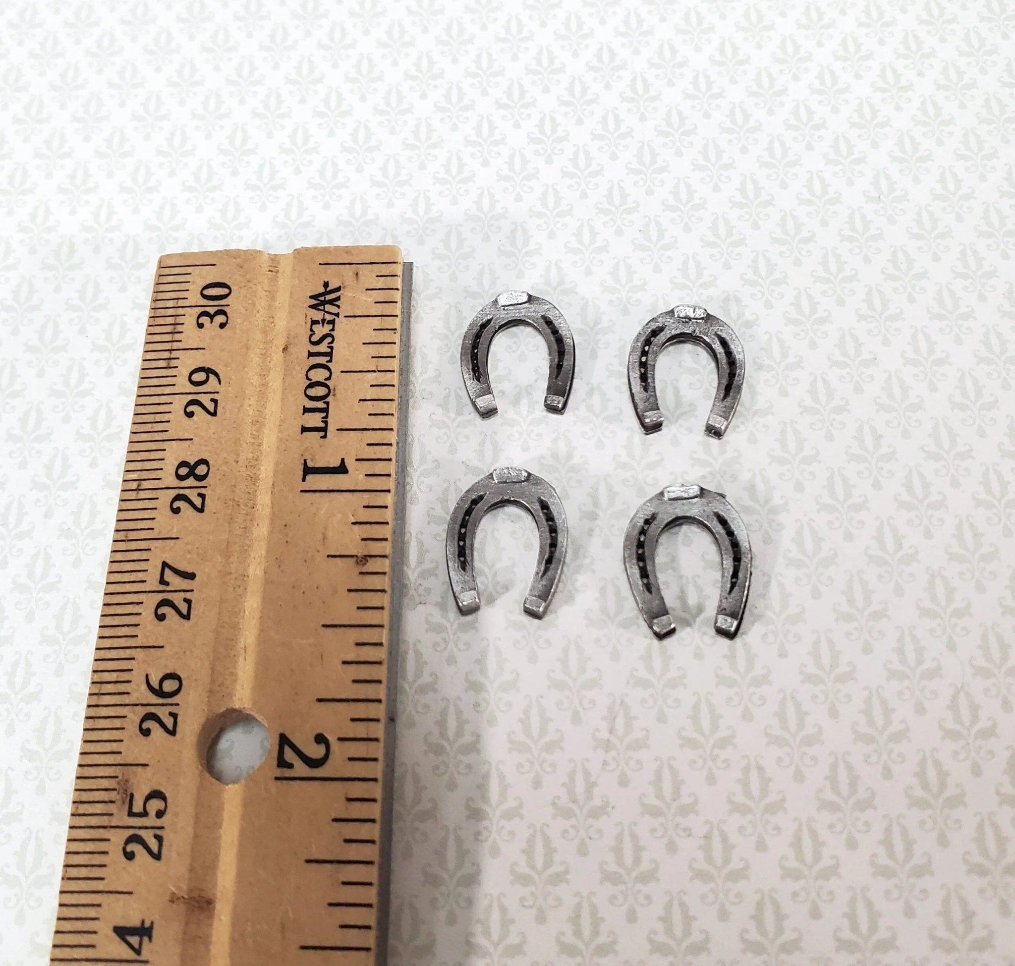 Dollhouse Lucky Horseshoes x4 Metal 1:12 Scale Miniatures by Sir Thomas Thumb - Image 4