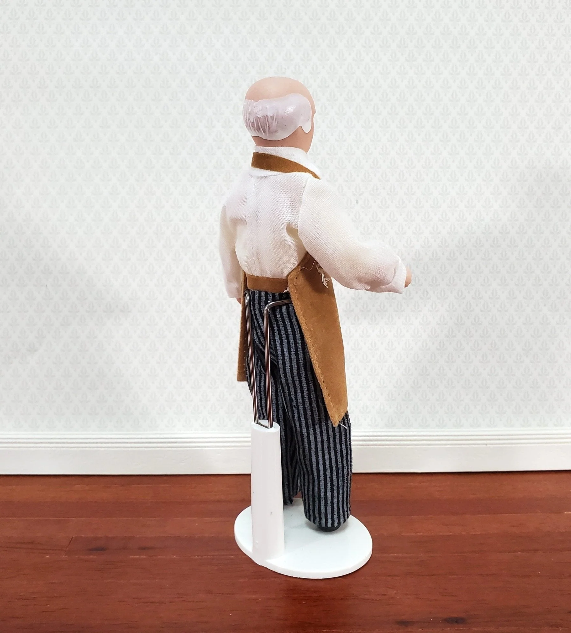Dollhouse Man Shopkeeper Bartender Porcelain Male Poseable 1:12 Scale Miniature - Image 3