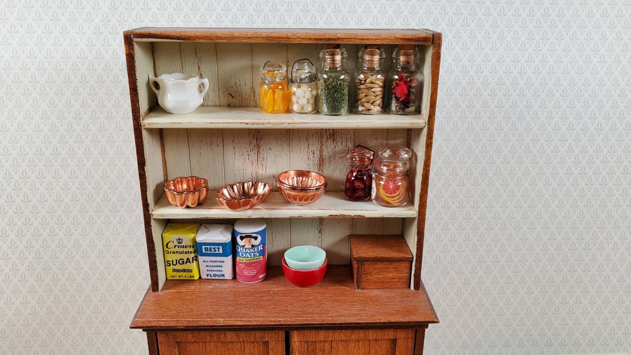 Dollhouse Metal Copper Jelly Molds 1:12 Scale Miniature Kitchen Decor Dishes - Image 3