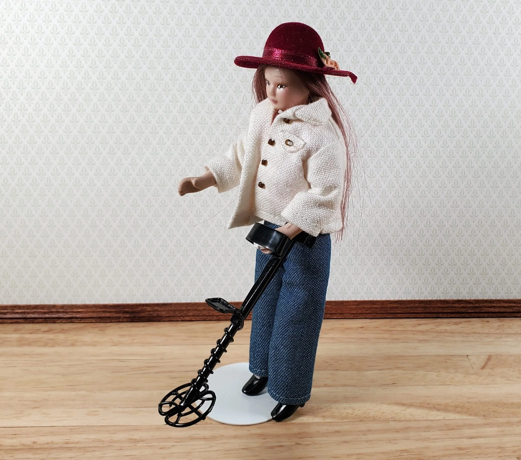 Dollhouse Metal Detector Black 1:12 Scale Miniature Prop Garage - Image 3