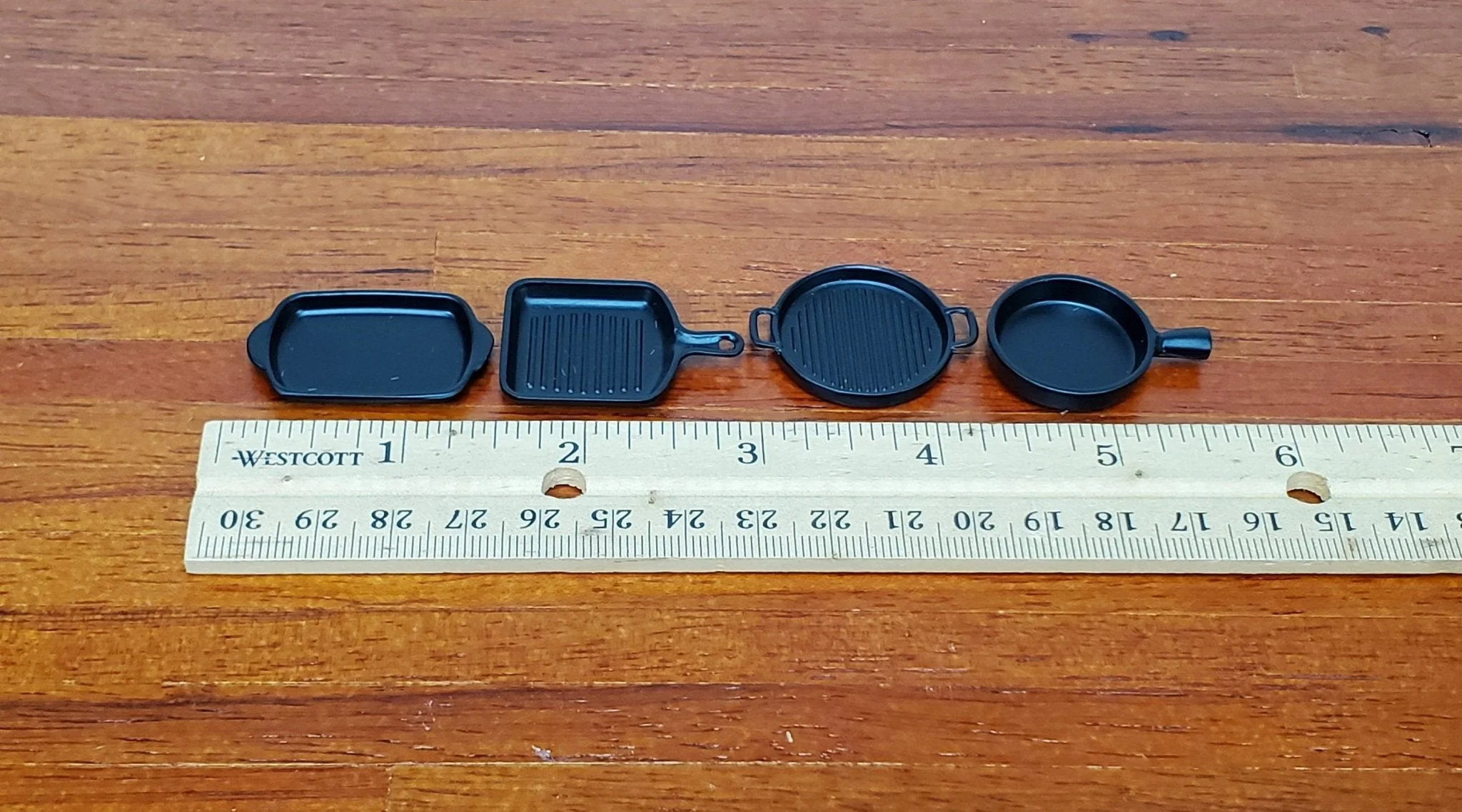 Dollhouse Metal Pans Frying Grilling Baking Black 1:12 Scale Miniature Kitchen Cooking - Image 4