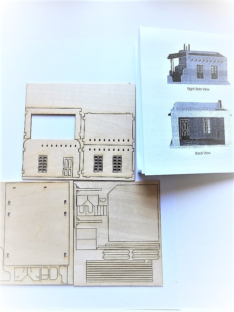 Dollhouse Miniature 1:144 Scale Adobe South West Patio Home Kit by Laser Tech Wood - Image 2