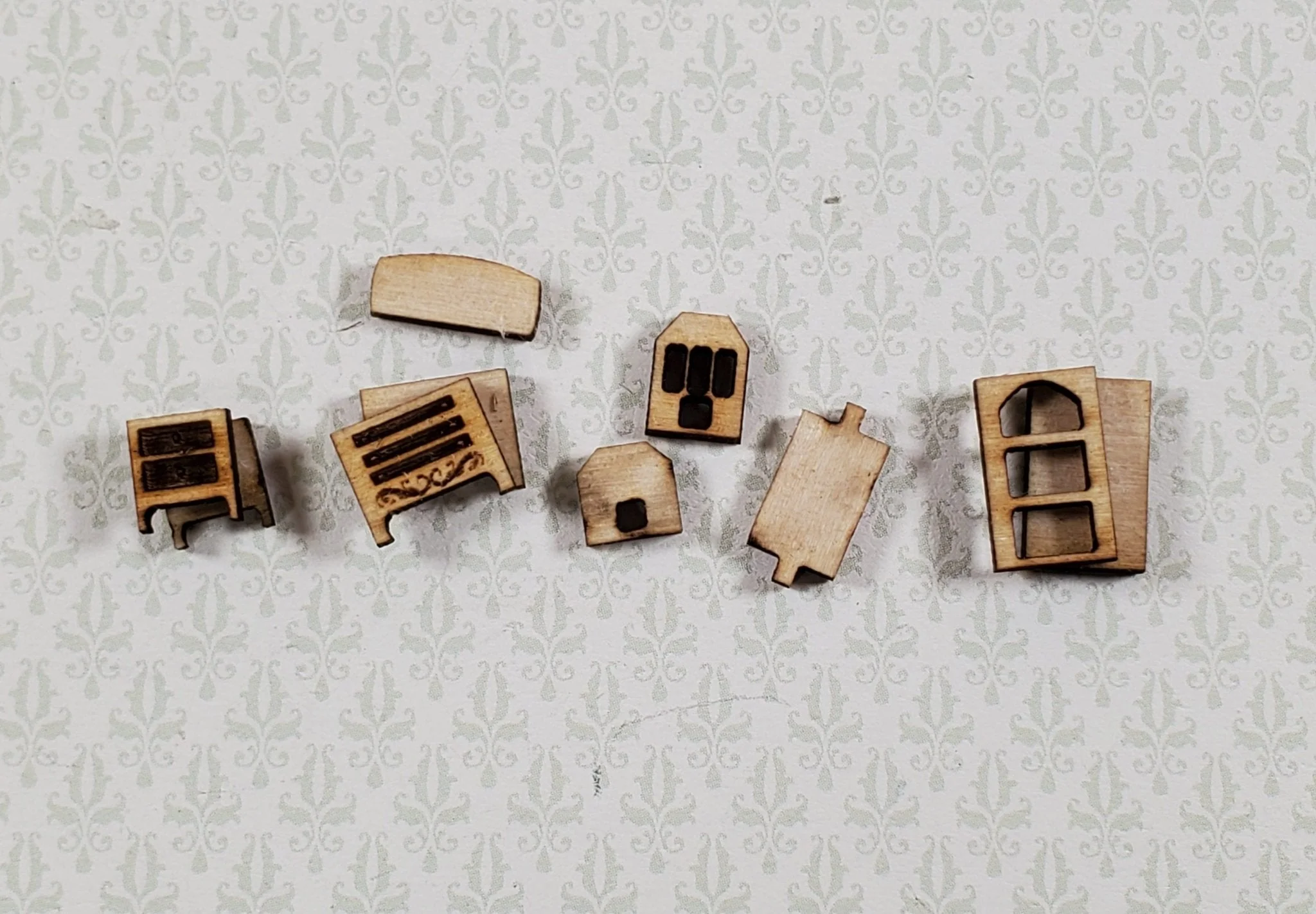 Dollhouse Tiny 1:144 Scale Bedroom Set KIT DIY Bed Dresser Miniature Furniture - Image 3