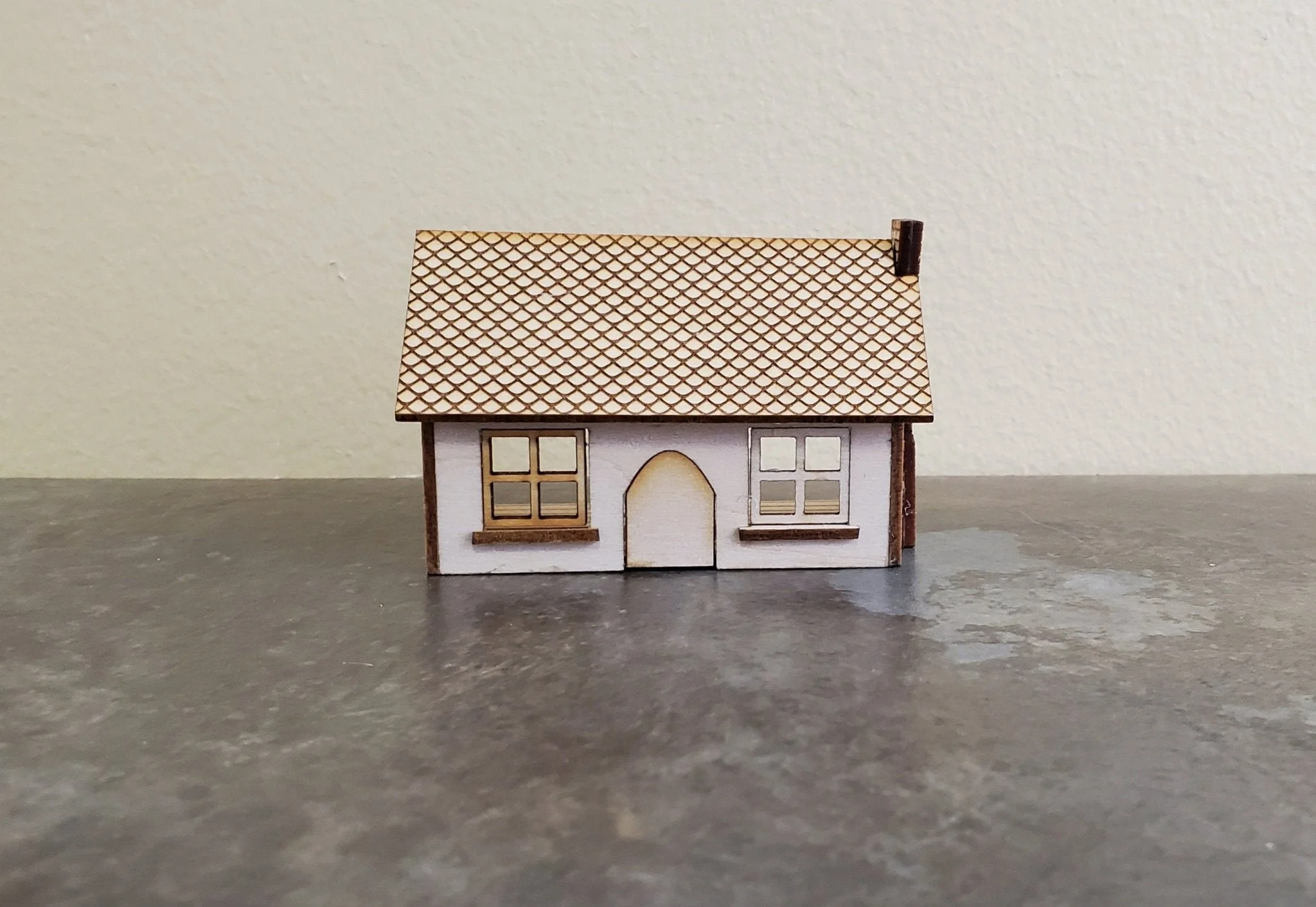 Dollhouse Miniature 1:144 Scale Kit House 1 1/2 Story with Chimney - Image 2