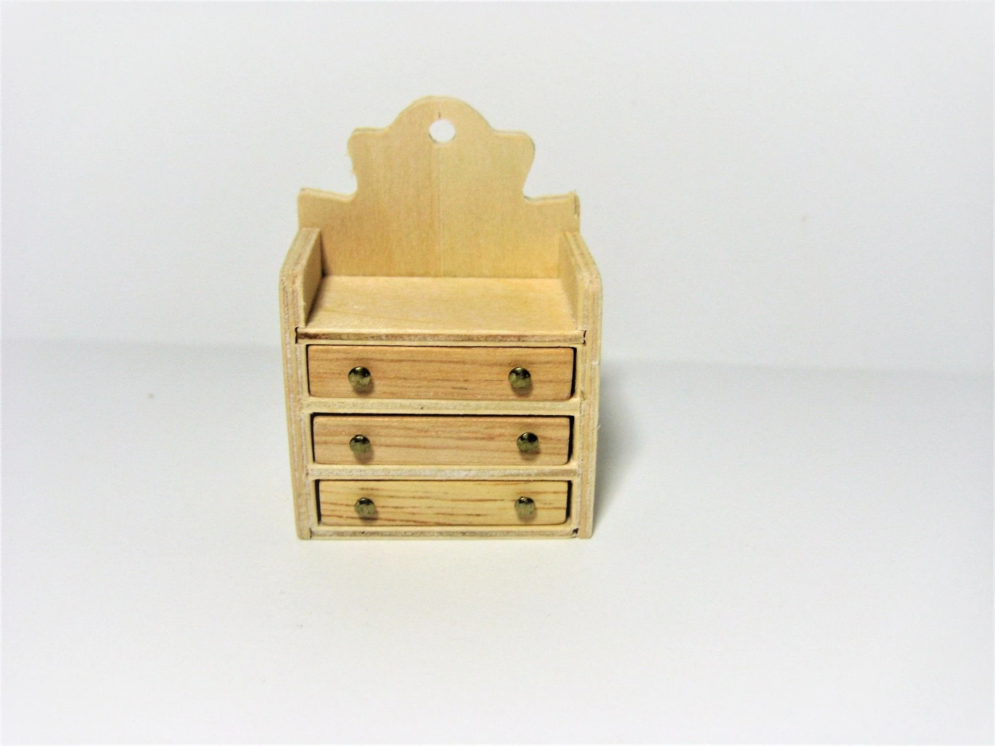Dollhouse Miniature 3 Drawer Chest Small Cabinet Unfinished 1:12 Scale