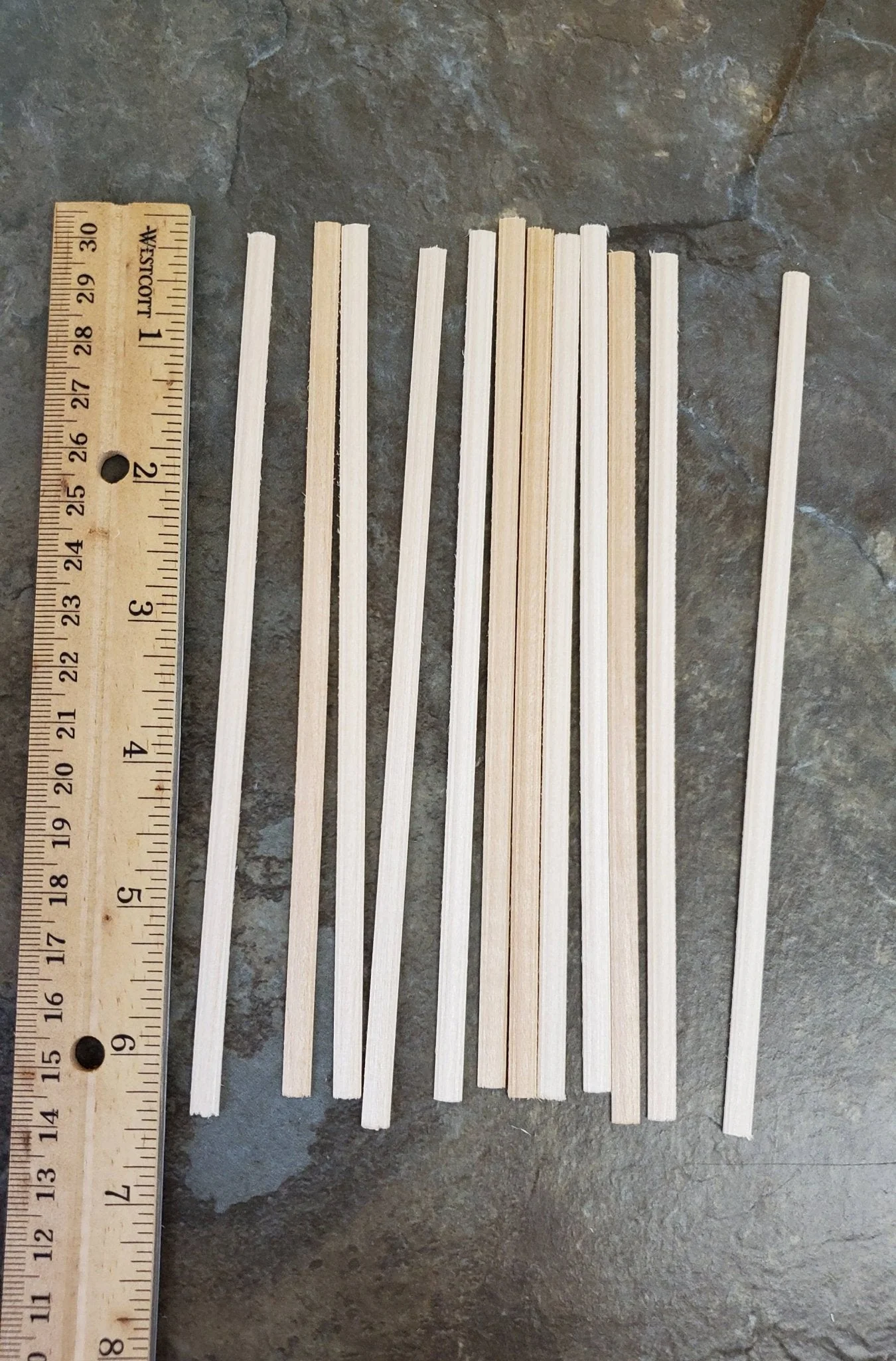Dollhouse Miniature 6" Scrap Trim Chair Rail or Trim Molding 3/16" wide 12 Pieces 1:12 Scale Flat Back - Image 2