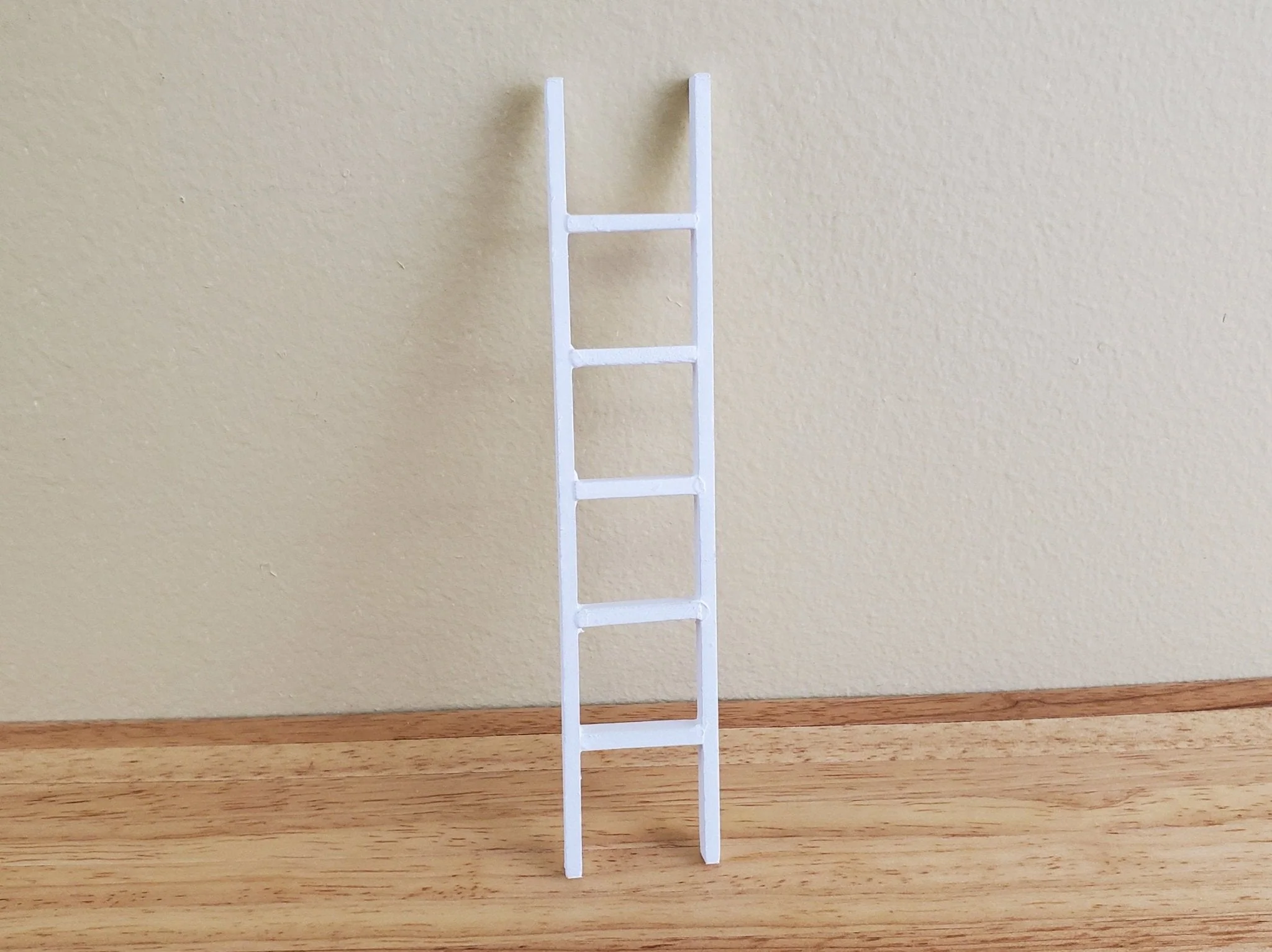Dollhouse Miniature 6" Straight Ladder Tall White 1:12 Scale Wood