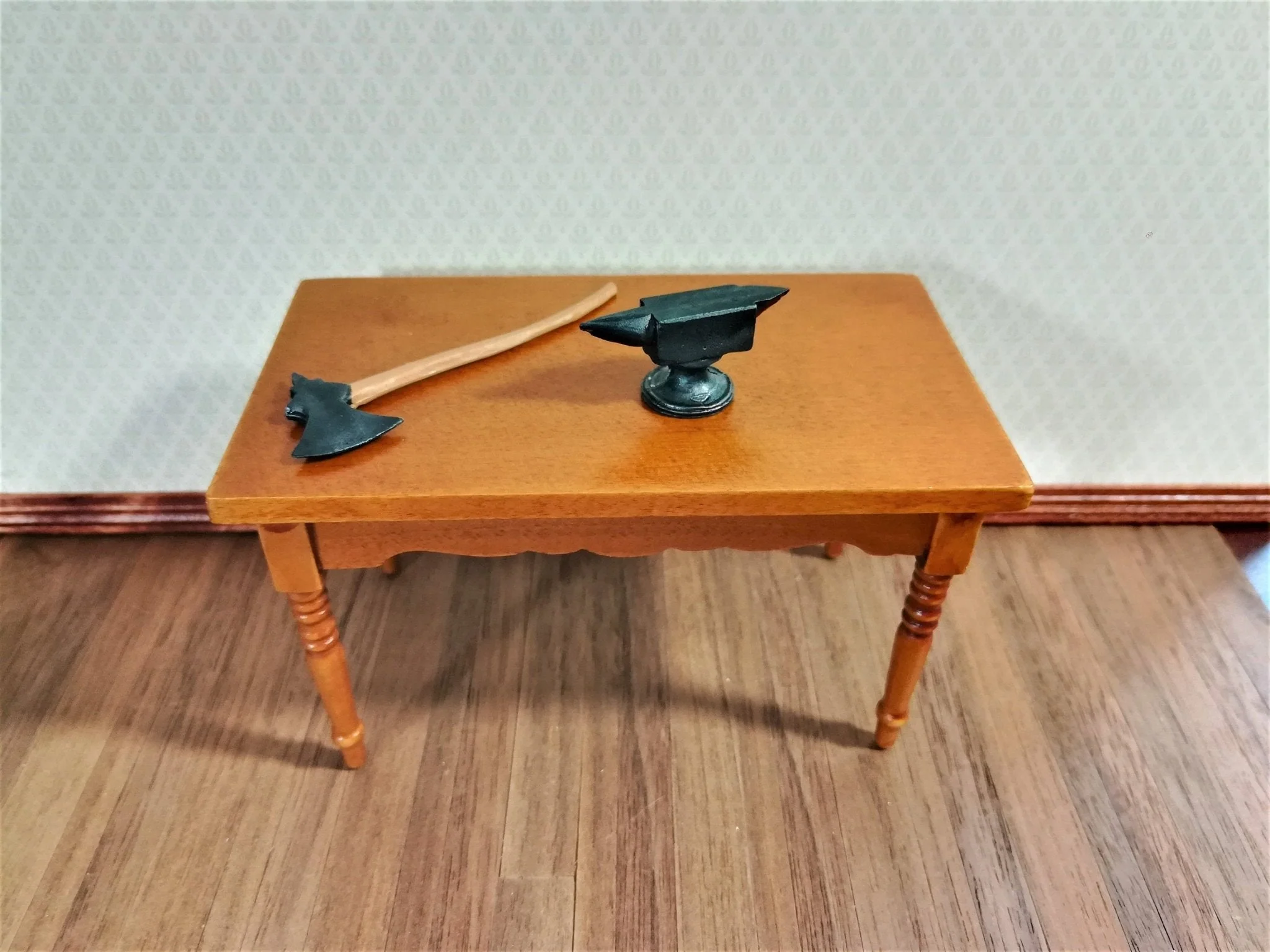 Dollhouse Miniature Anvil Black Metal Matte Black Finish 1:12 Scale - Image 3