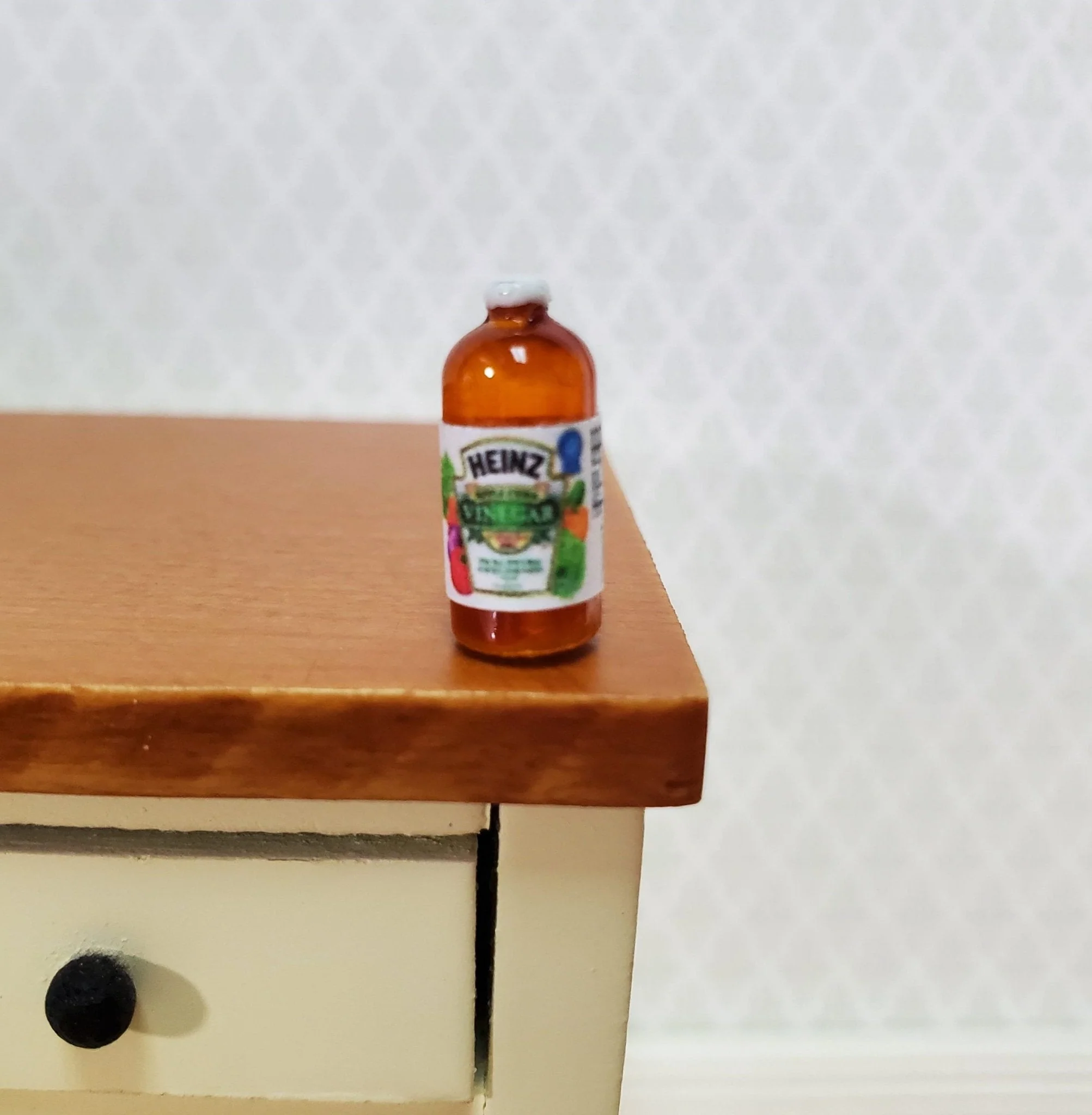 Dollhouse Miniature Apple Cider Vinegar Small Bottle 1:12 Scale Food Groceries Kitchen - Image 2
