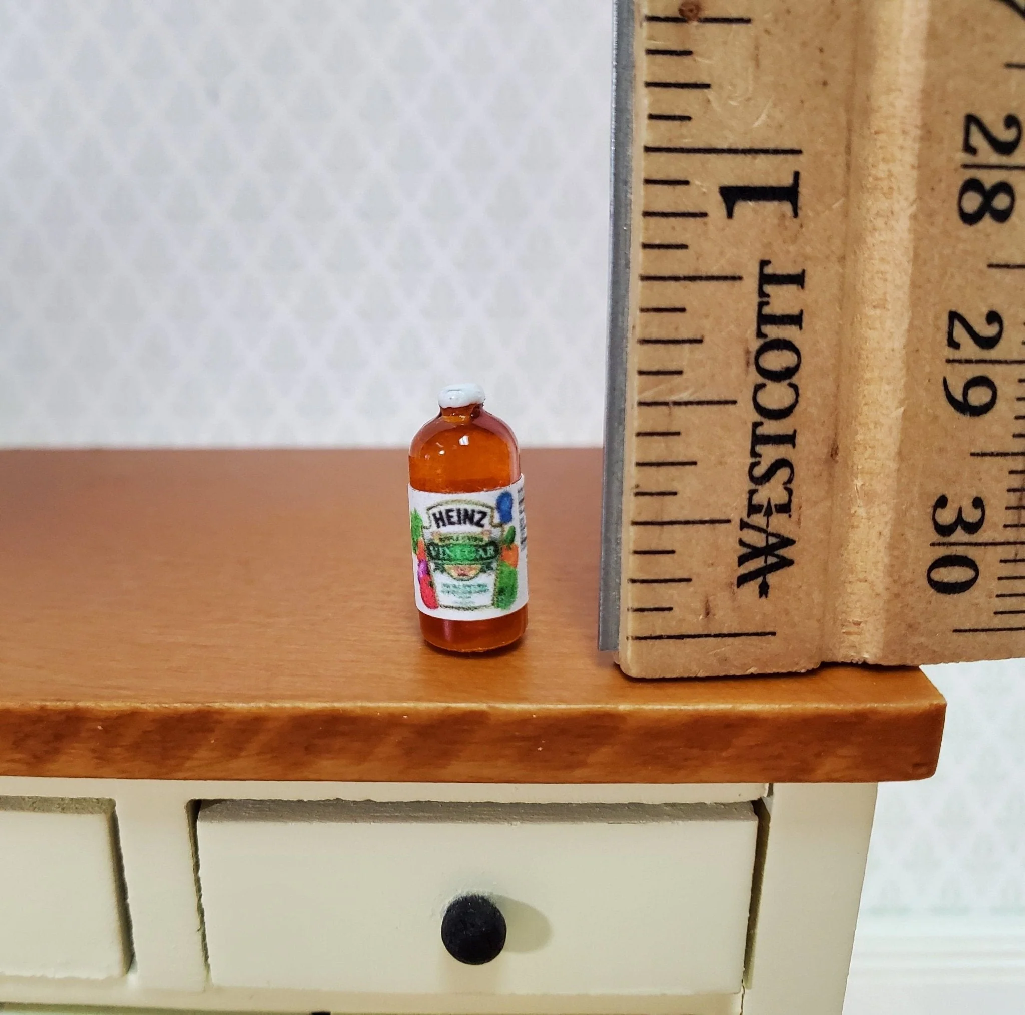 Dollhouse Miniature Apple Cider Vinegar Small Bottle 1:12 Scale Food Groceries Kitchen - Image 3
