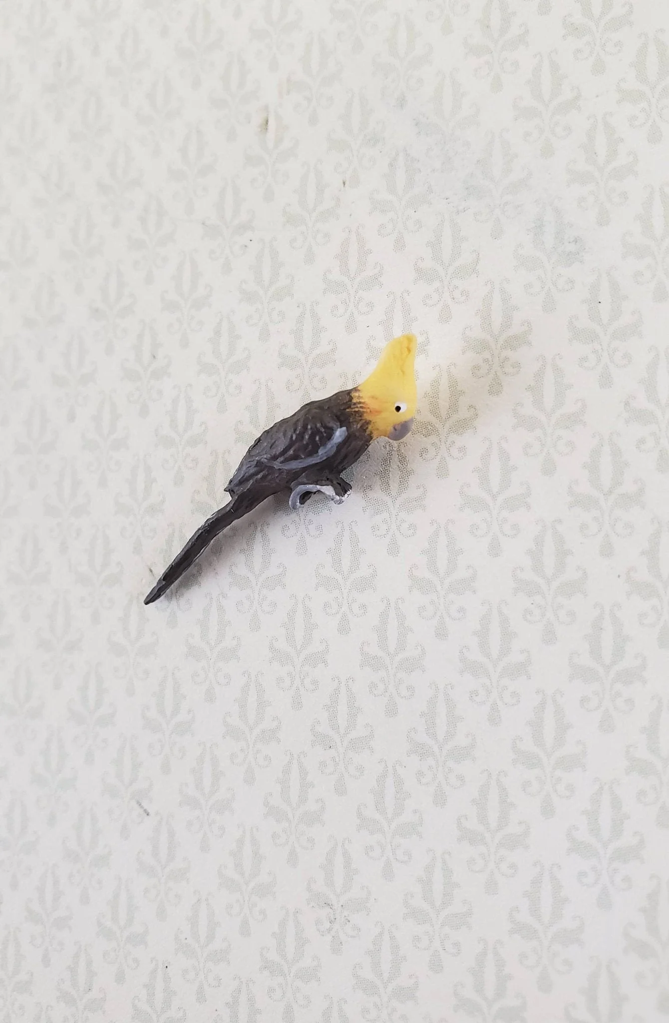 Dollhouse Miniature Bird Gray Yellow Cockatiel 1:12 Scale Falcon Miniatures - Image 4