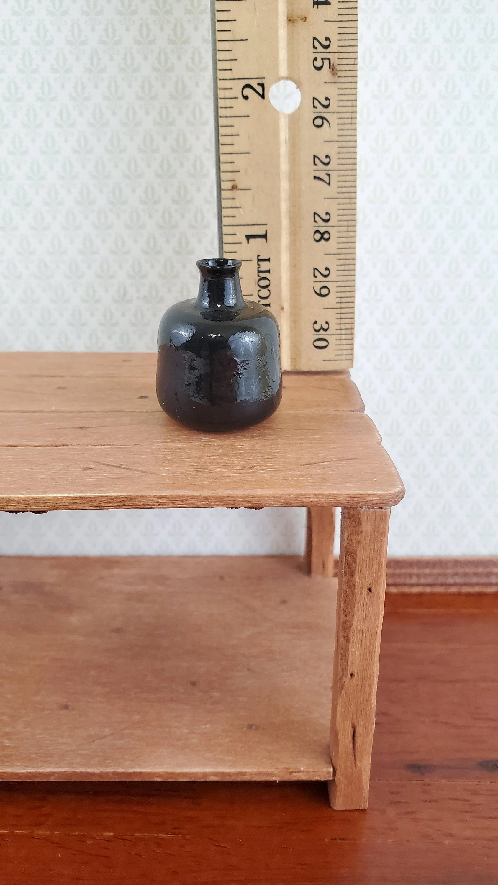 Dollhouse Miniature Black Glass Jug Bottle Carboy or Demijohn 1:12 Scale - Image 2