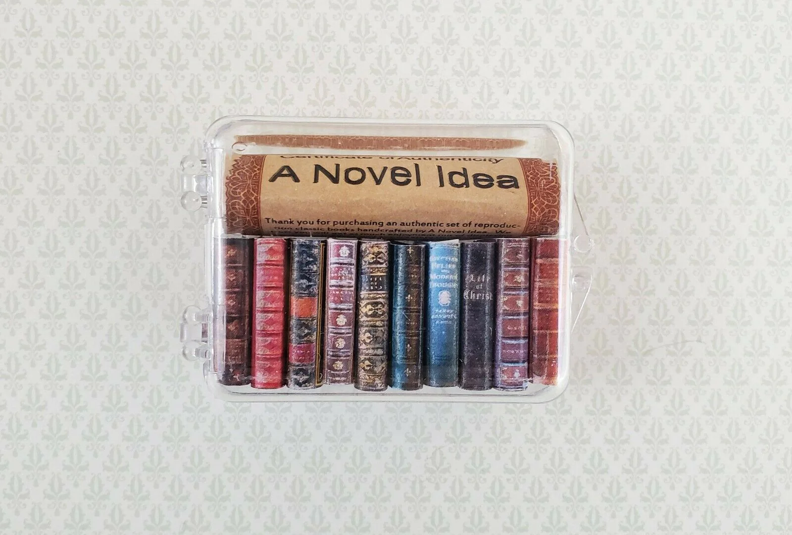 Dollhouse Miniature Book Set x10 Antique Style Set #3 1:12 Scale (blank inside) Handmade - Image 2