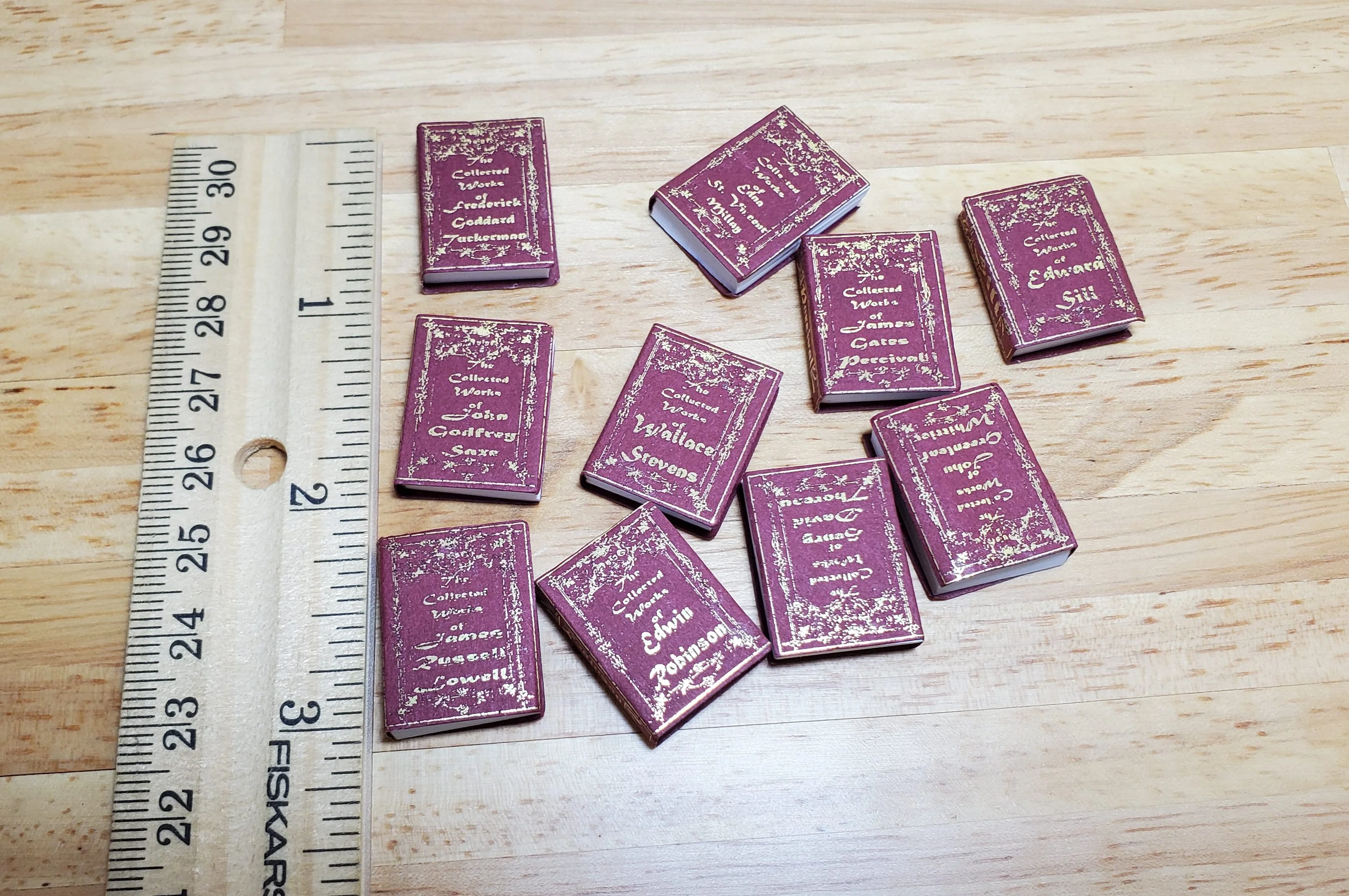 Dollhouse Miniature Book Set x20 Great Poets 1:12 Scale Books (blank inside) - Image 4
