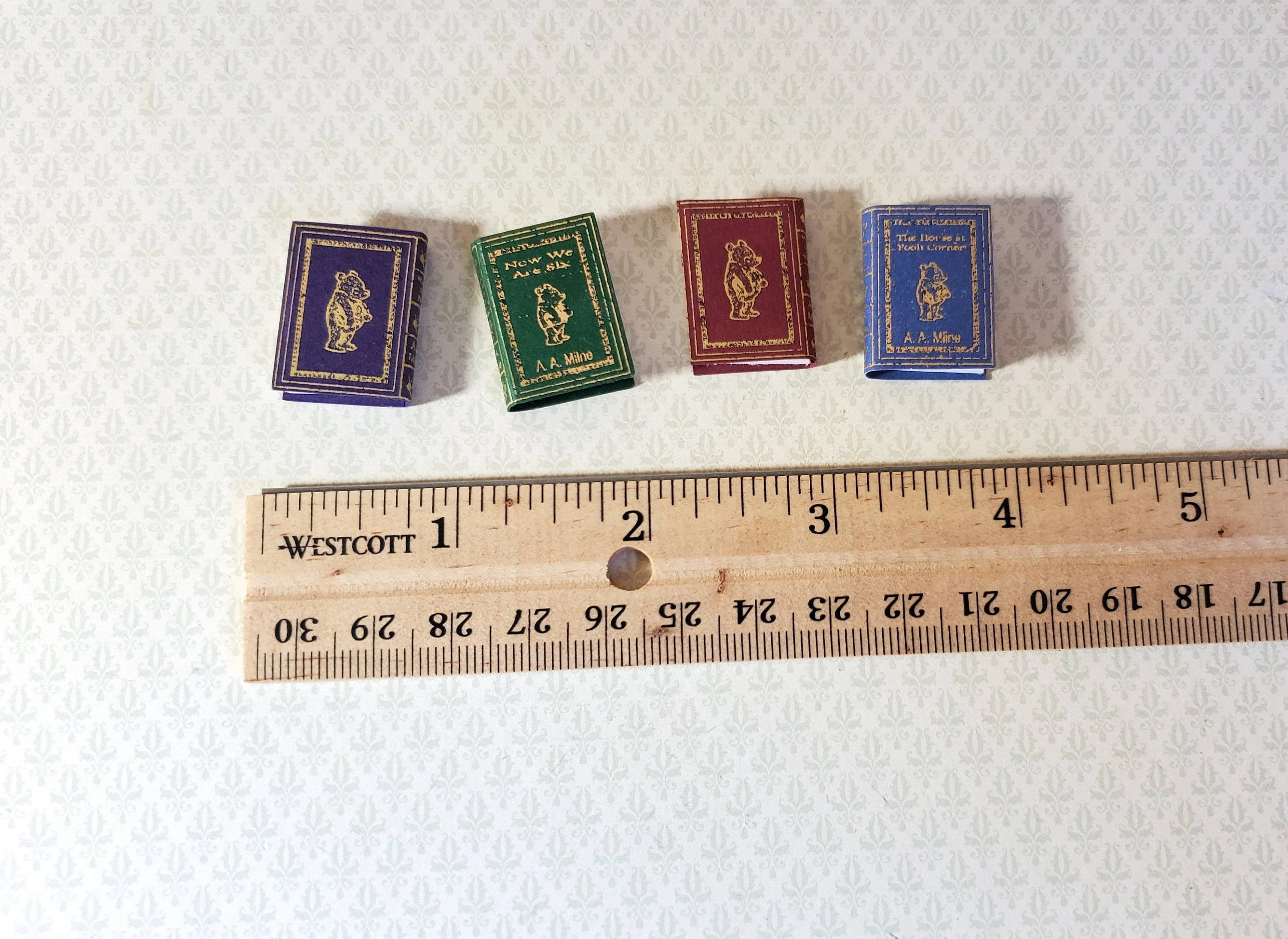 Dollhouse Miniature Book Set x4 Winnie the Pooh 1:12 Scale (blank inside) - Image 3