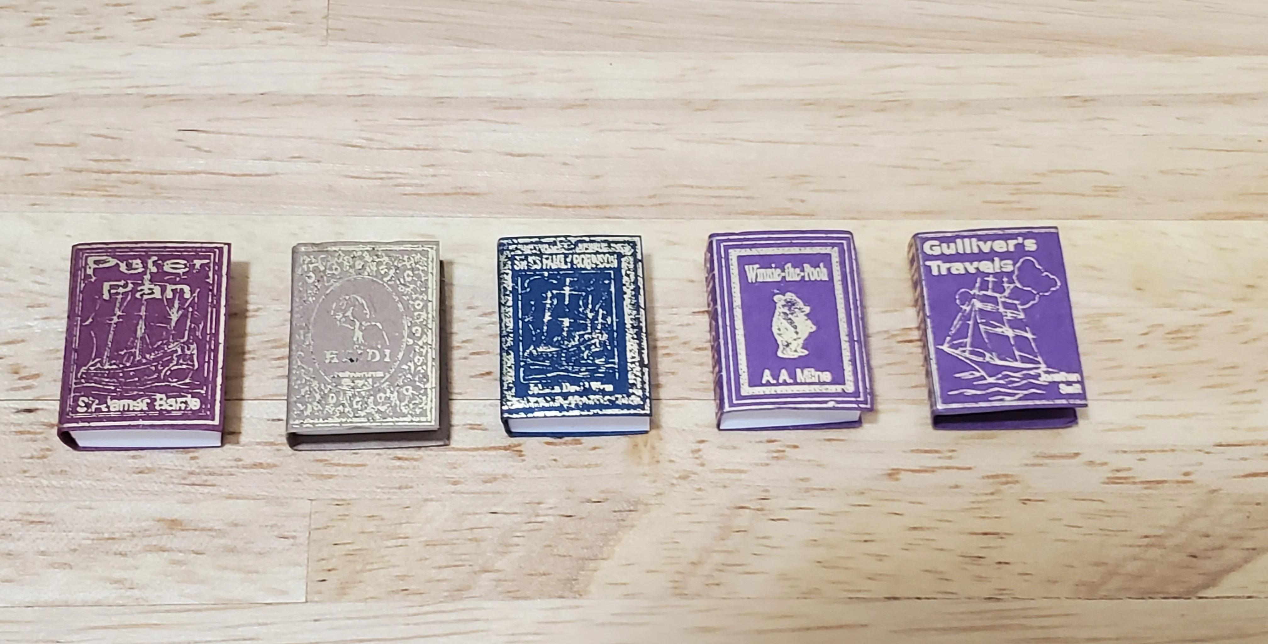 Dollhouse Miniature Book Set x5 Children's Classics #1 1:12 Scale (blank inside) - Image 2