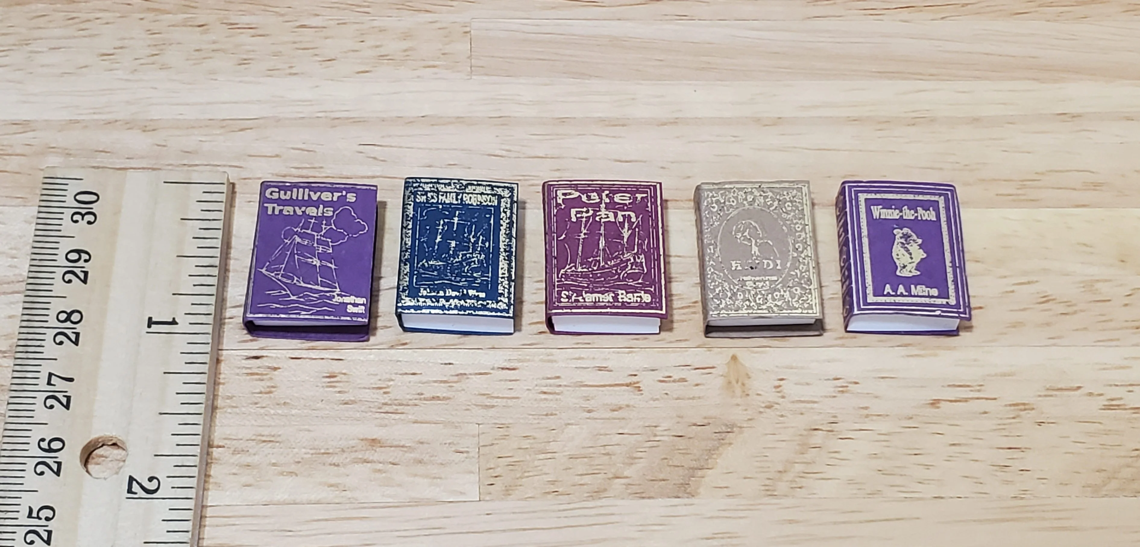 Dollhouse Miniature Book Set x5 Children's Classics #1 1:12 Scale (blank inside) - Image 3
