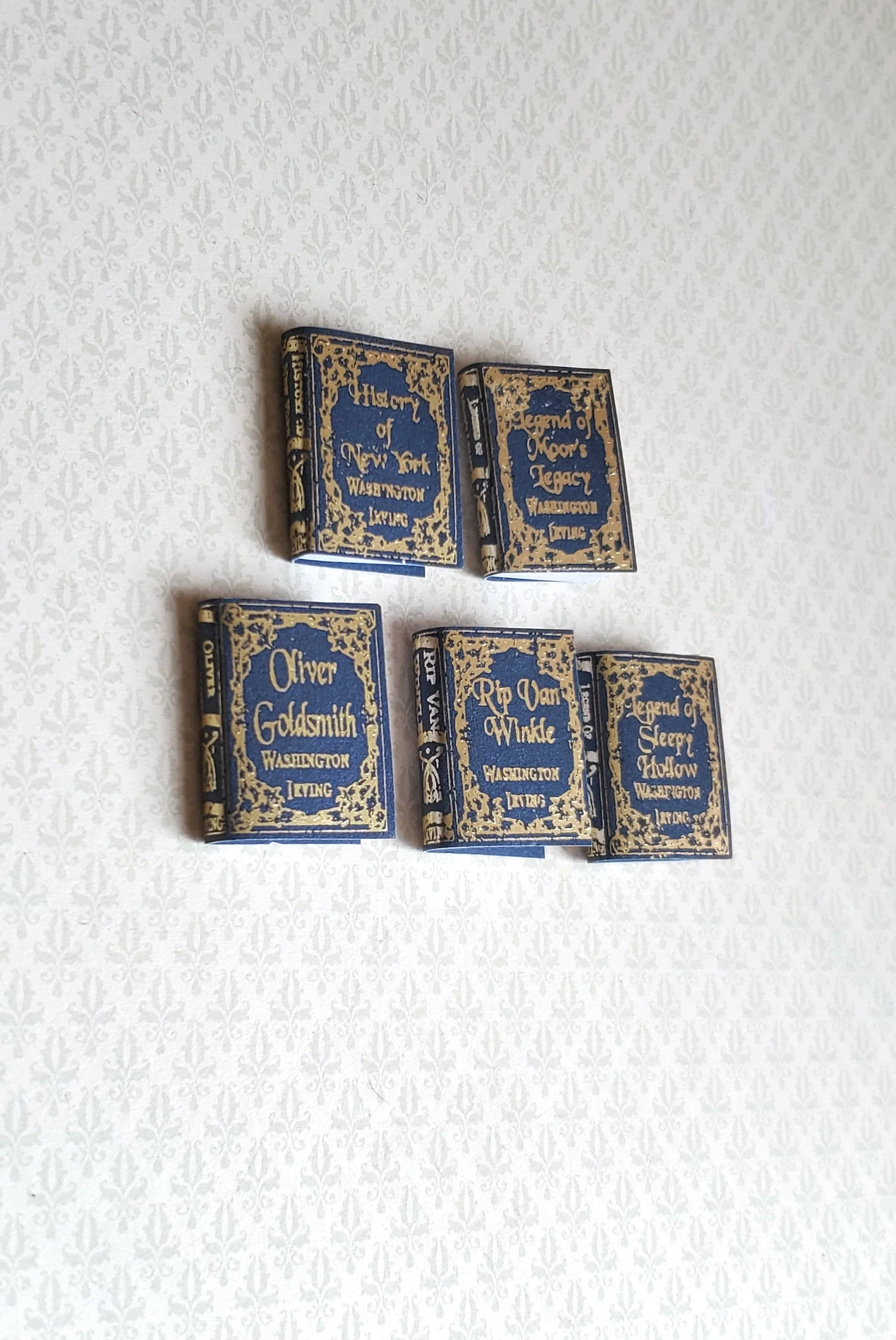 Dollhouse Miniature Book Set x5 Washington Irving 1:12 Scale (blank inside) - Image 2