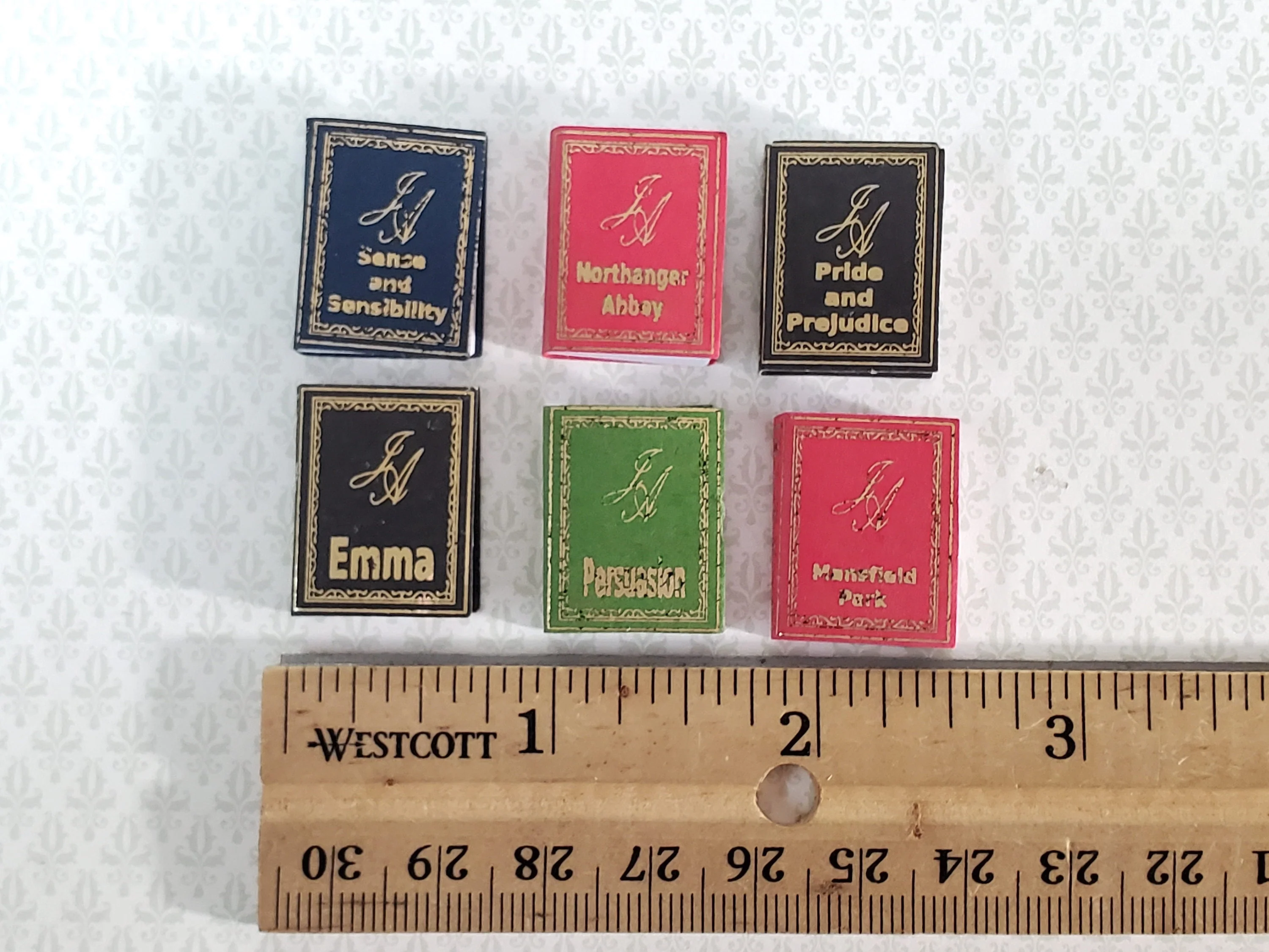Dollhouse Miniature Books Set of 6 Jane Austen 1:12 Scale (blank inside) - Image 4