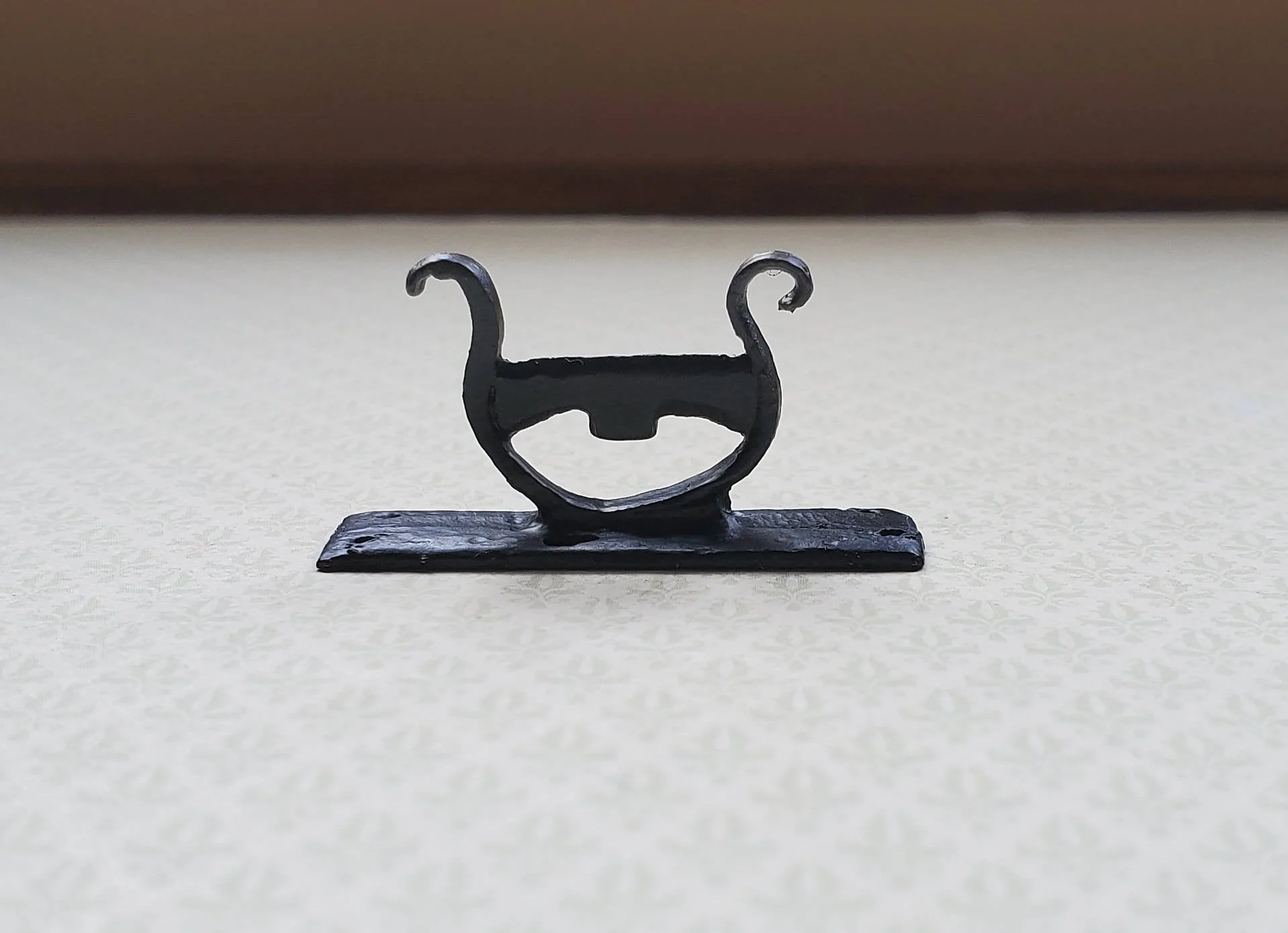 Dollhouse Miniature Boot Scraper Large Black Metal Primitive Style 1:12 Scale Accessory - Image 3