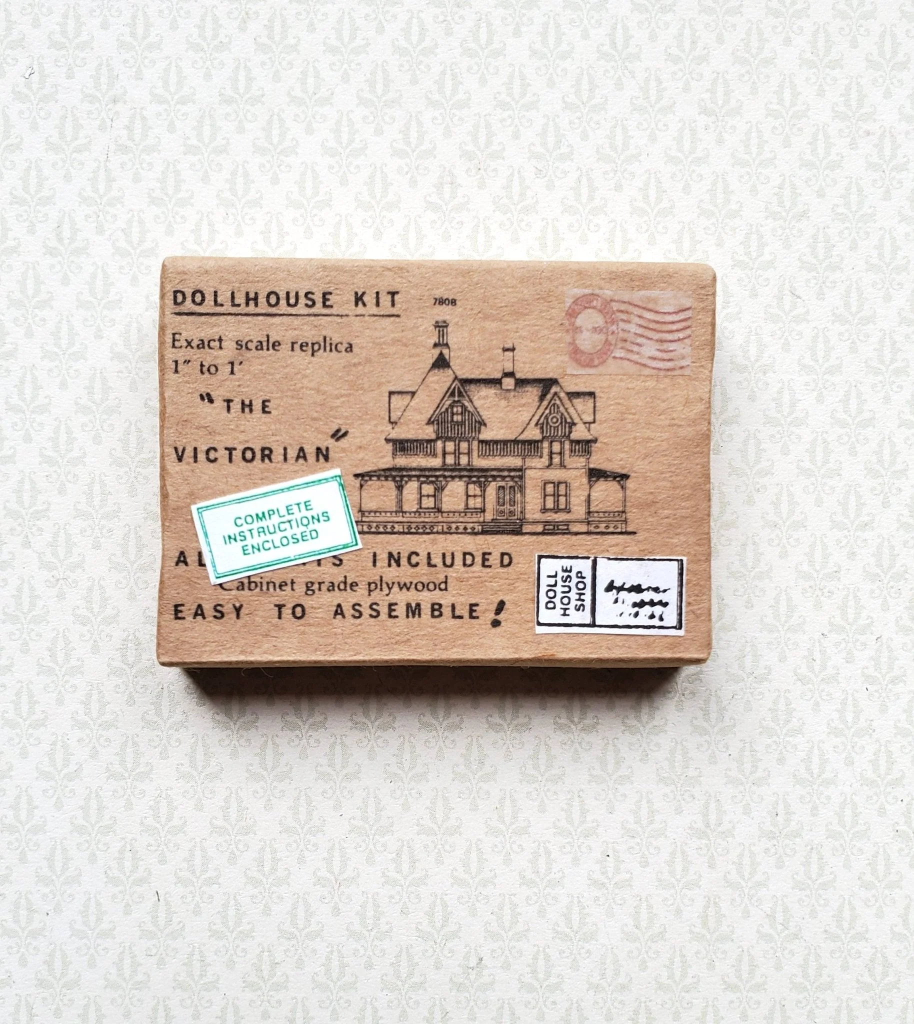 Dollhouse Miniature Box Kit (faux) Paper Wrapped Box "The Victorian" 1:12 Scale Wood