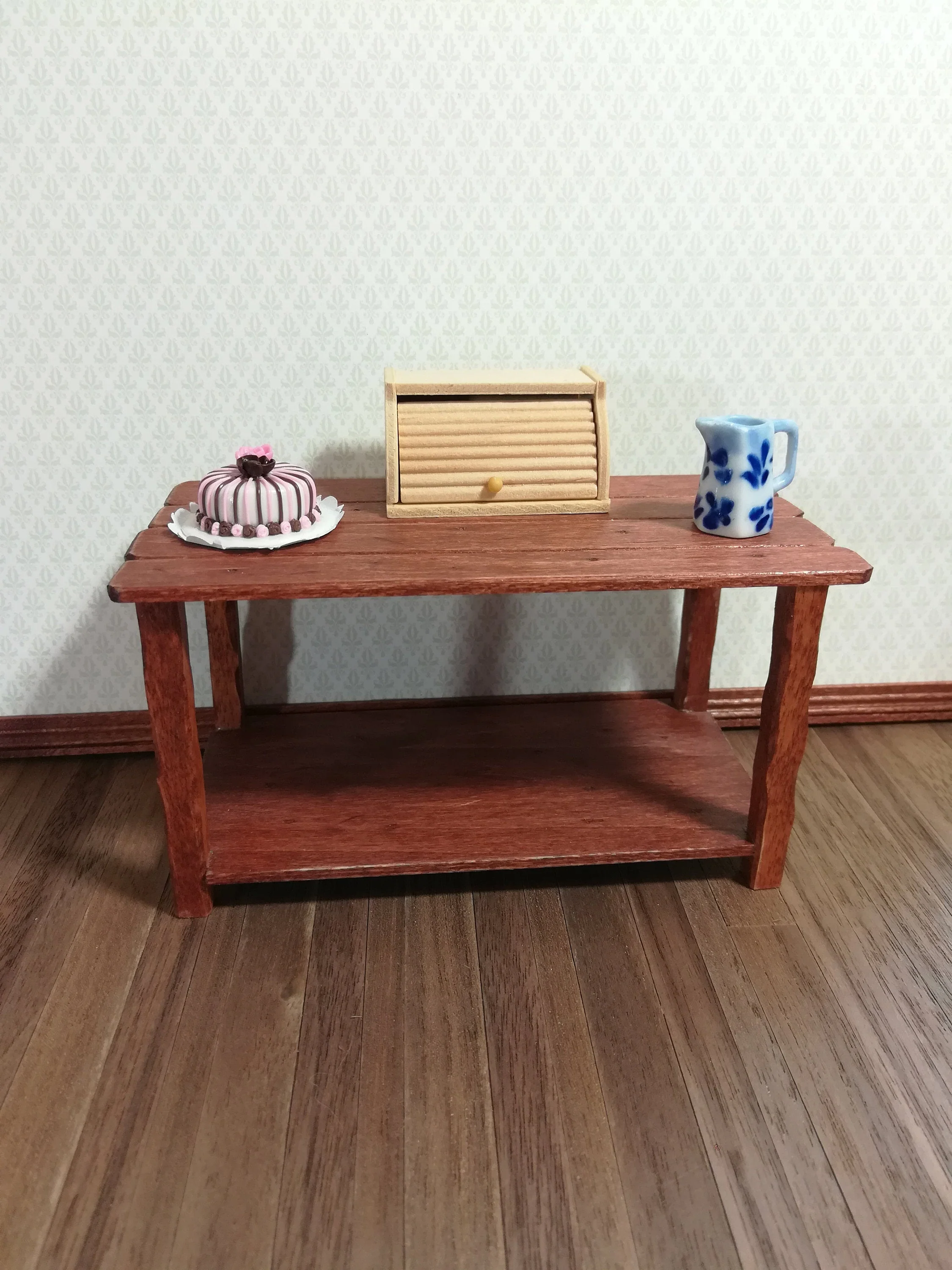 Dollhouse Miniature Bread Box Unpainted Wood with Opening Door 1:12 Scale - Image 3