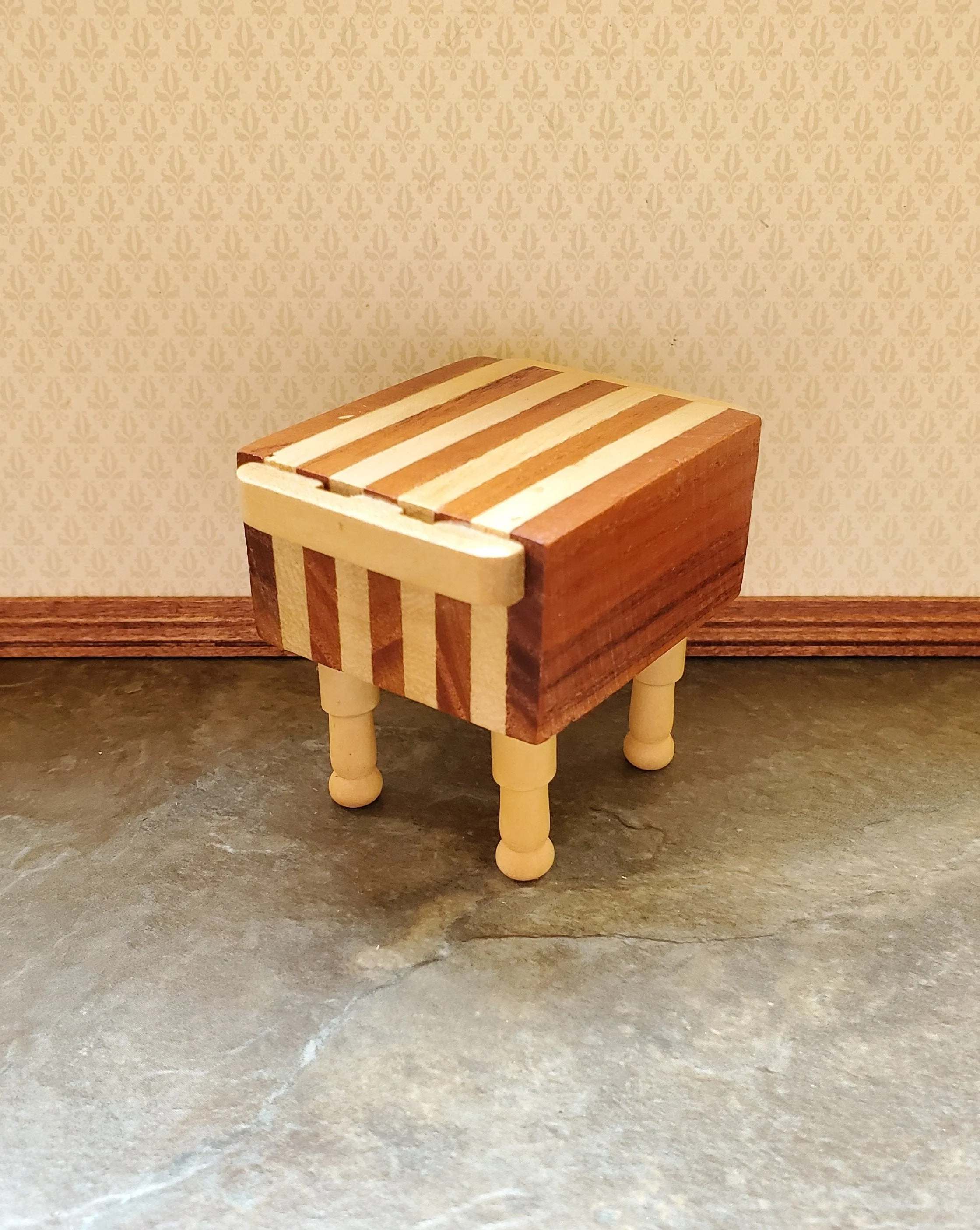 Dollhouse Butcher Block Two Toned End Grain Wood 1:12 Scale Miniature Kitchen - Image 2