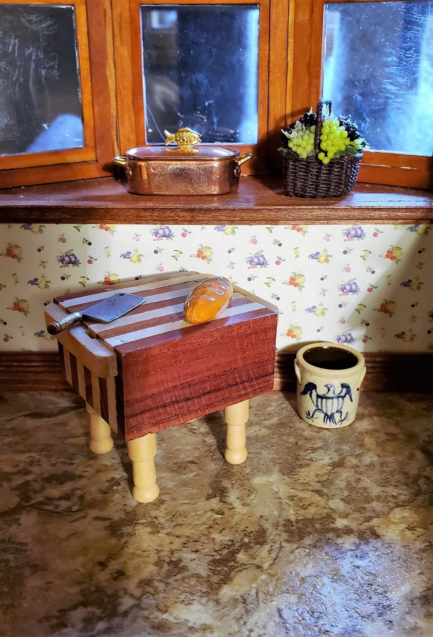 Dollhouse Butcher Block Two Toned End Grain Wood 1:12 Scale Miniature Kitchen - Image 3
