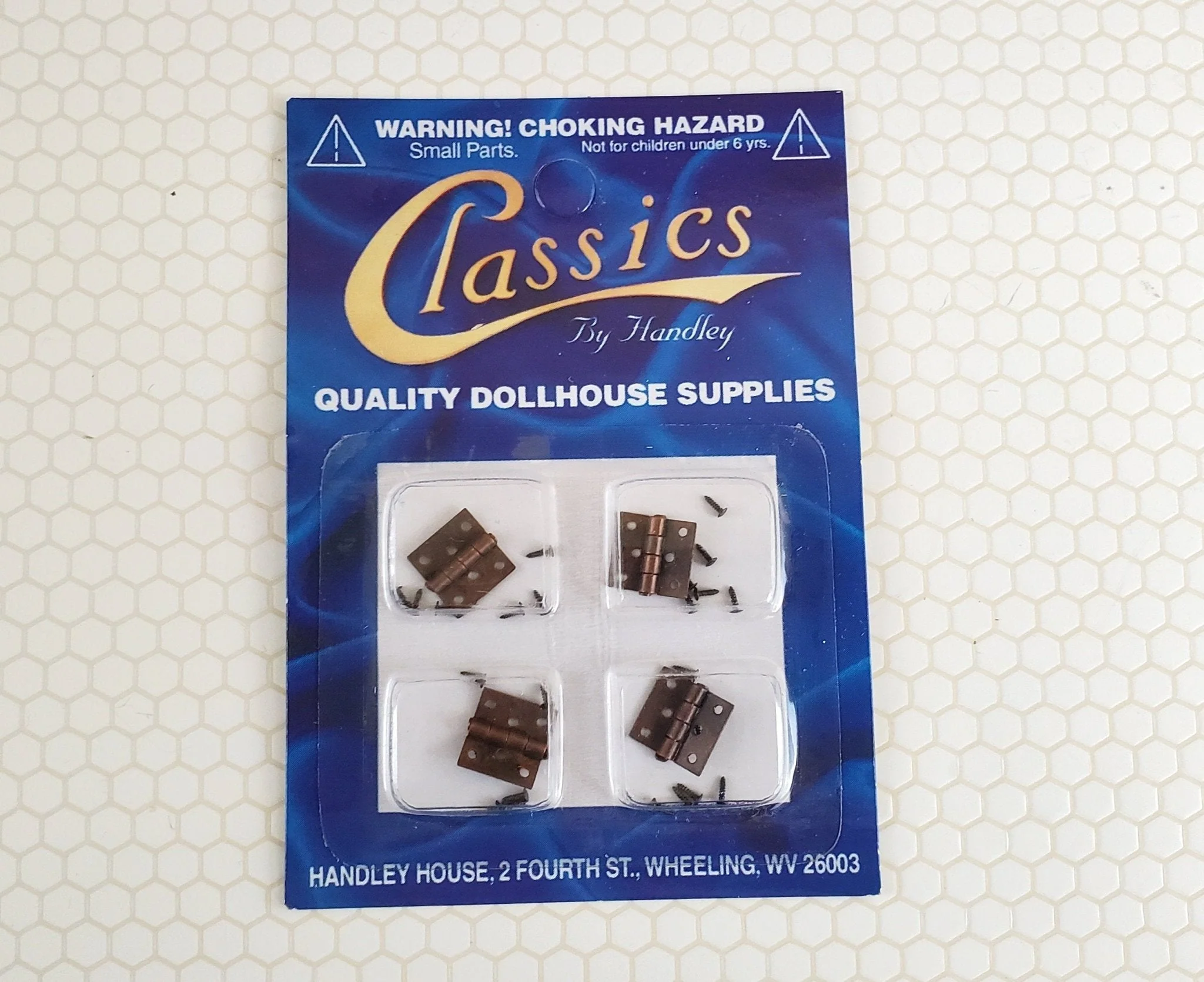 Dollhouse Miniature Butt Hinges Working x4 Bronze 1:12 Scale Includes Nails 5711