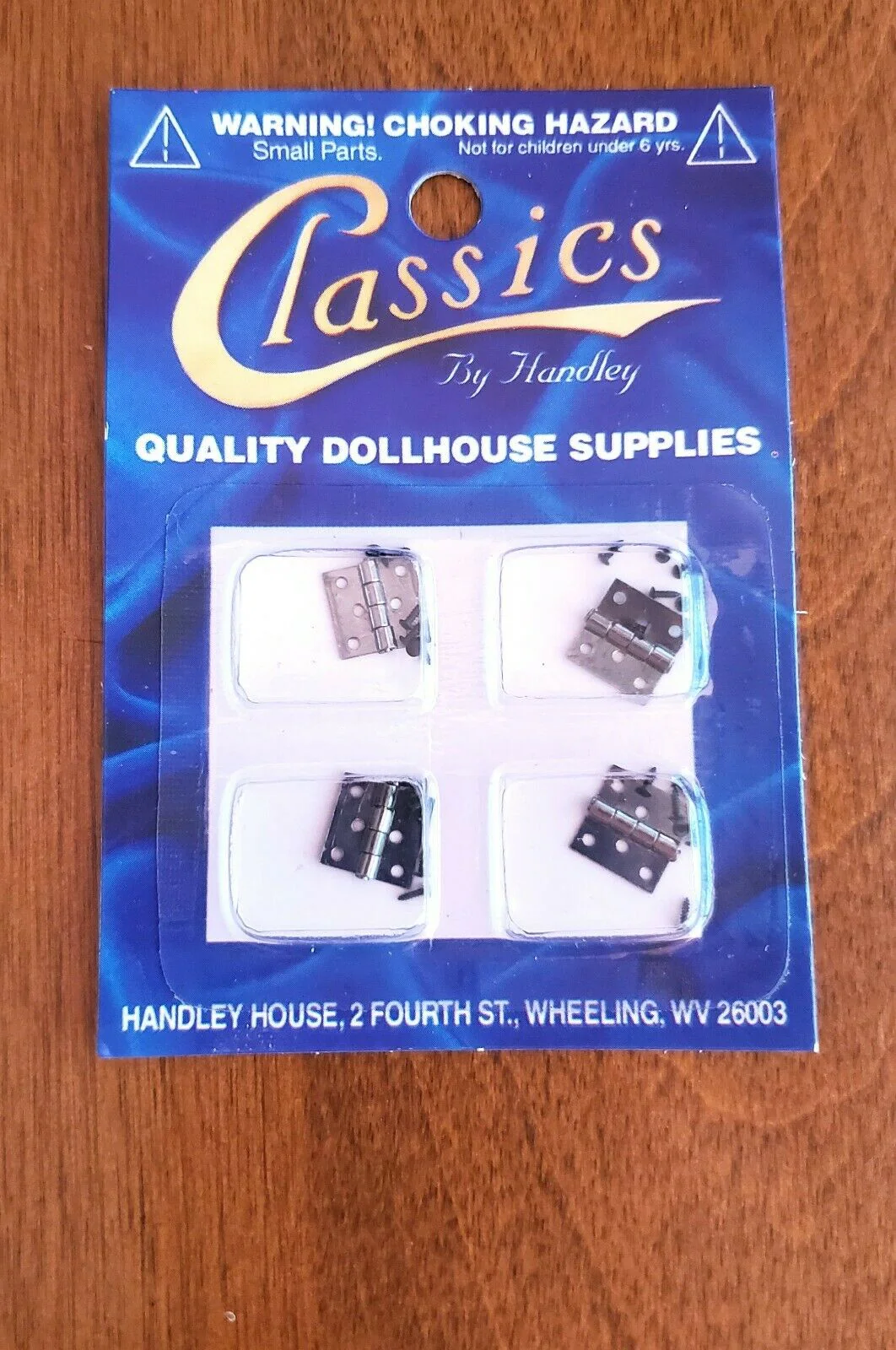 Dollhouse Miniature Butt Hinges Working x4 Pewter 1:12 Scale Includes Nails 5642