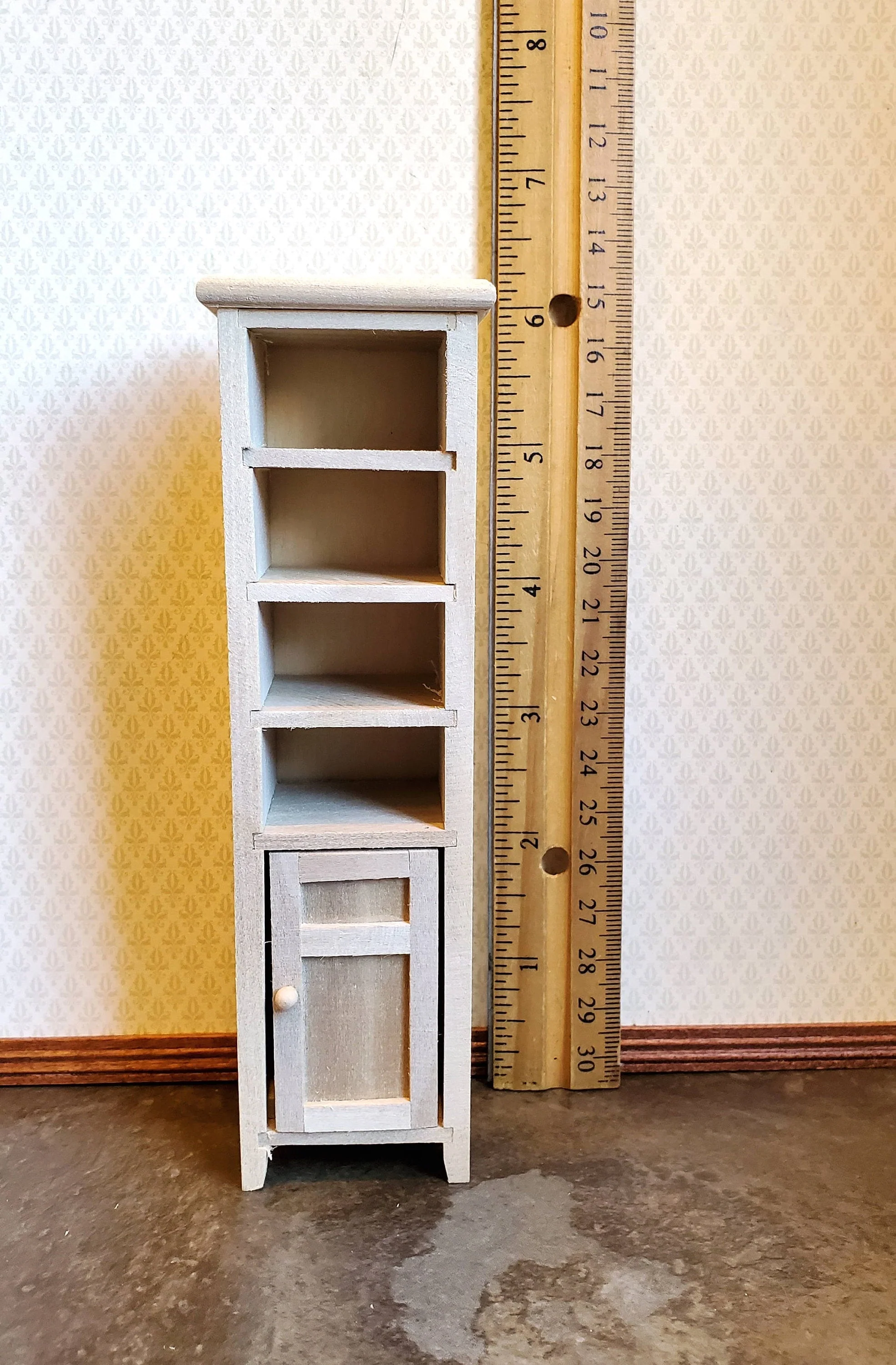 Dollhouse Miniature Cabinet for Bathroom Unpainted Wood 1:12 Scale Furniture - Image 4